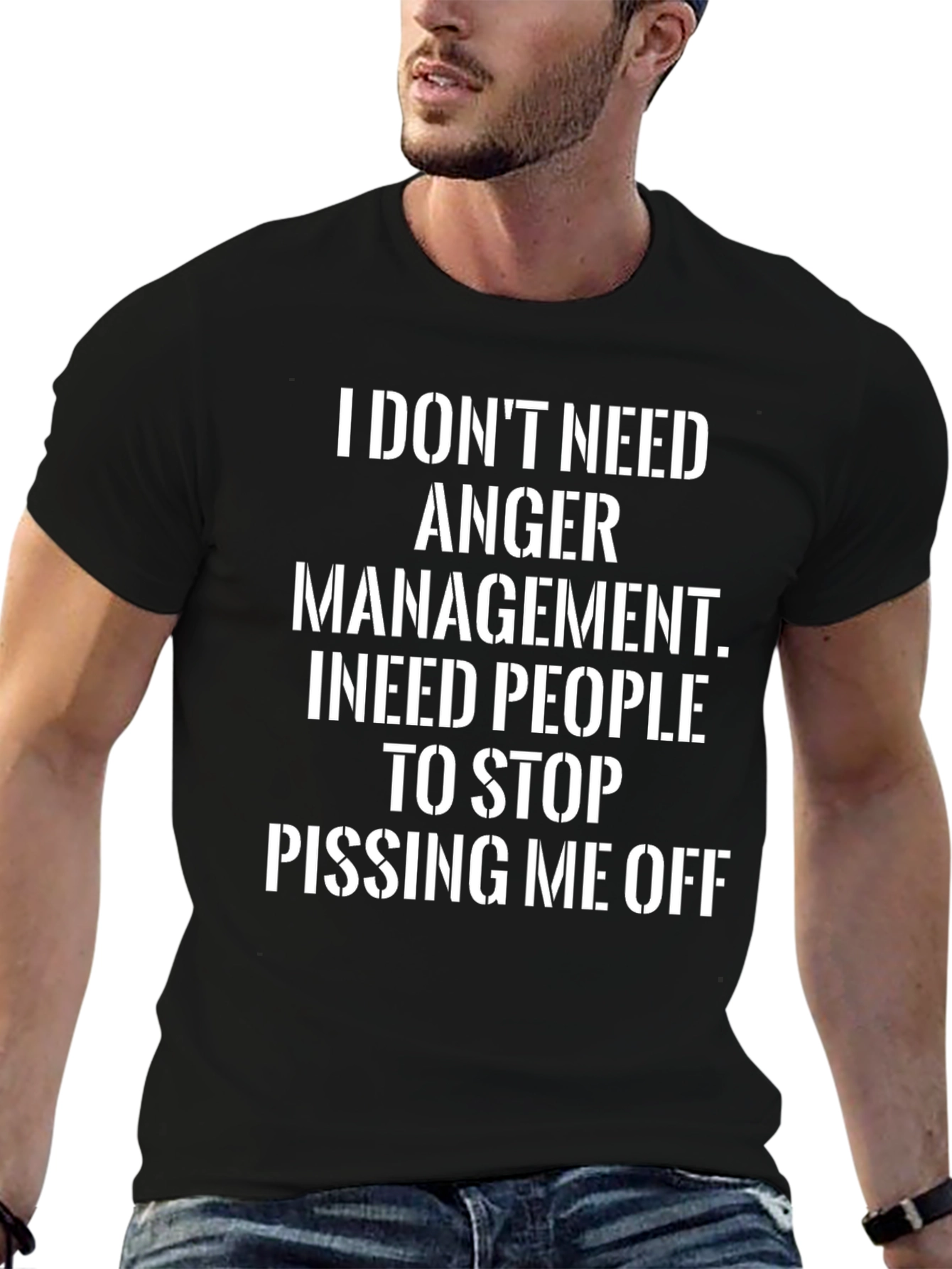 Black I Don't Need Anger Management T-Shirt view 6