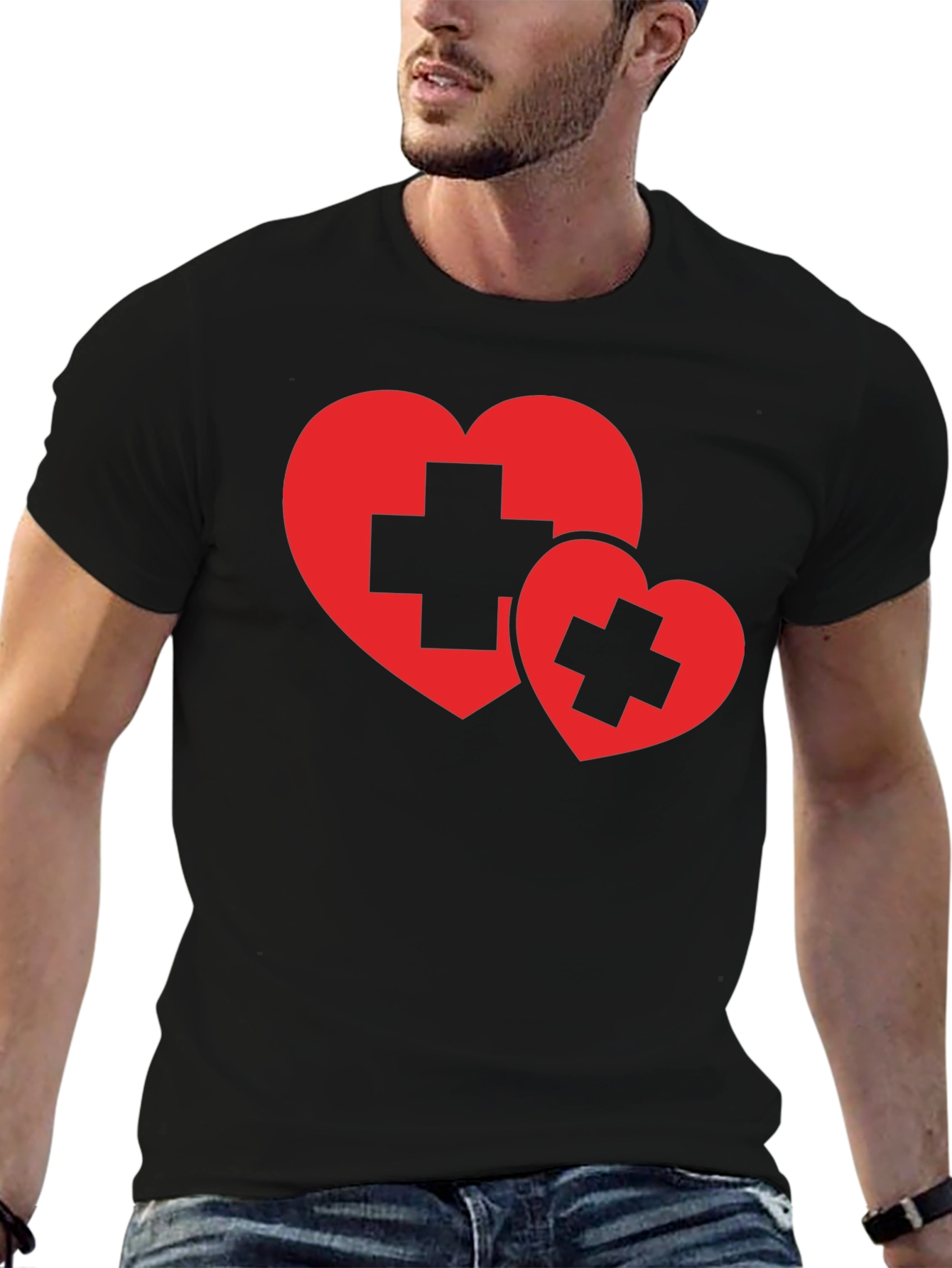 Black Heart Plus Graphic Tee - Black Unisex view 6