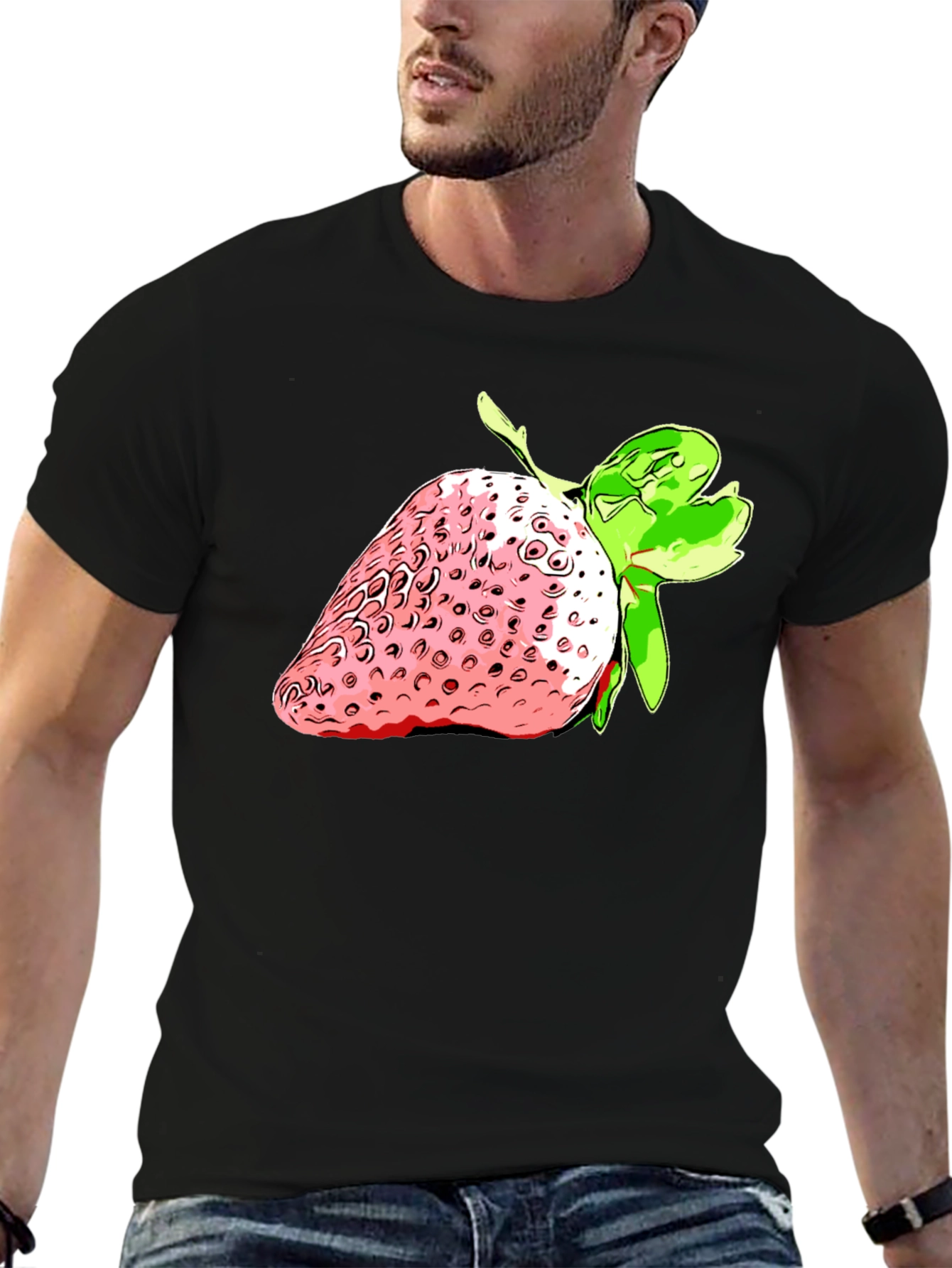 Black Strawberry Graphic Black T-Shirt - Fresh Style view 6