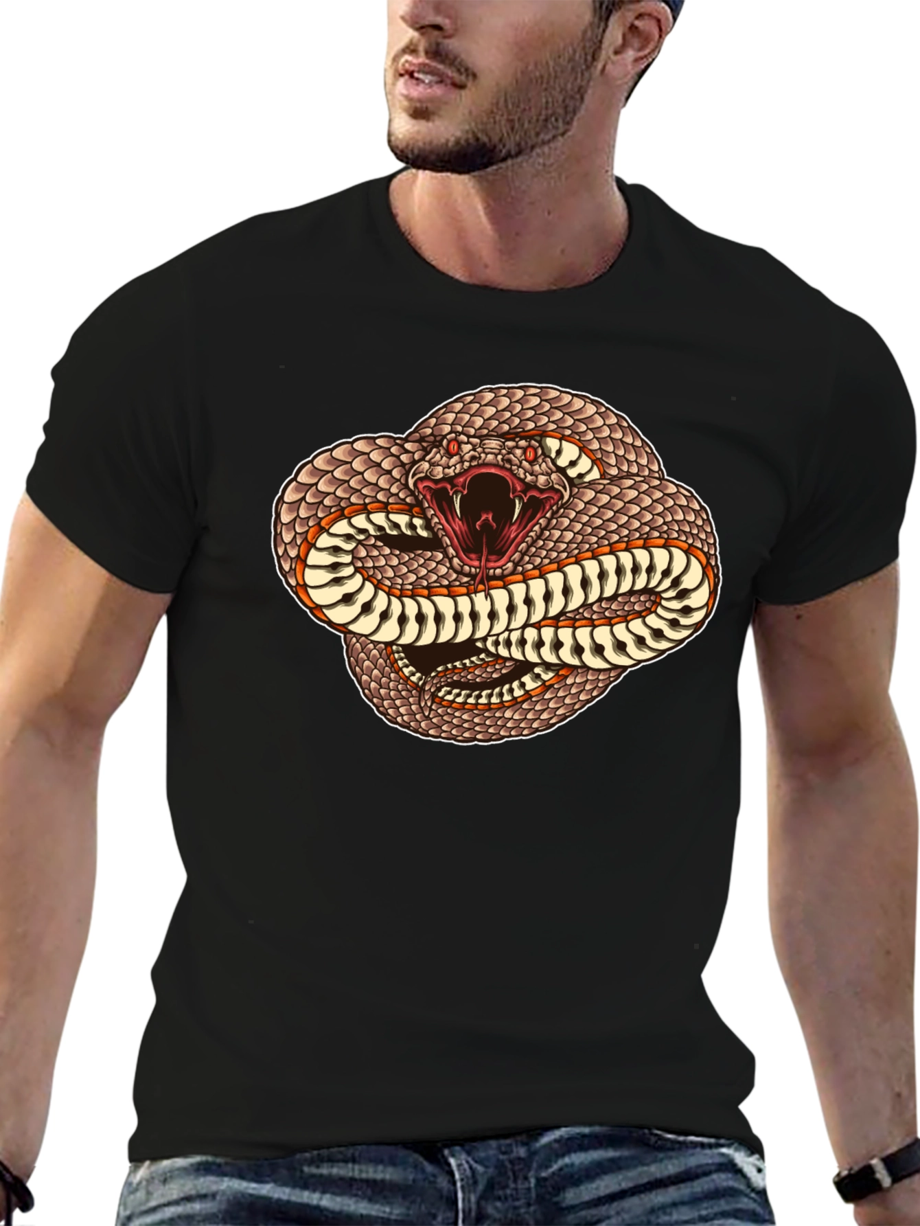 Black Snake Graphic T-Shirt - Black view 6