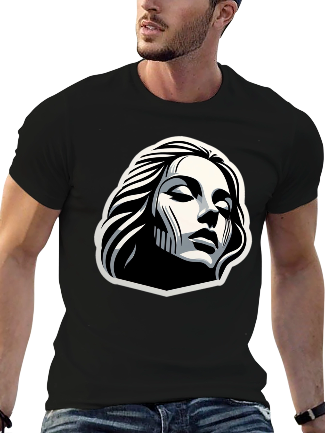 Black Monochrome Art Tee view 6