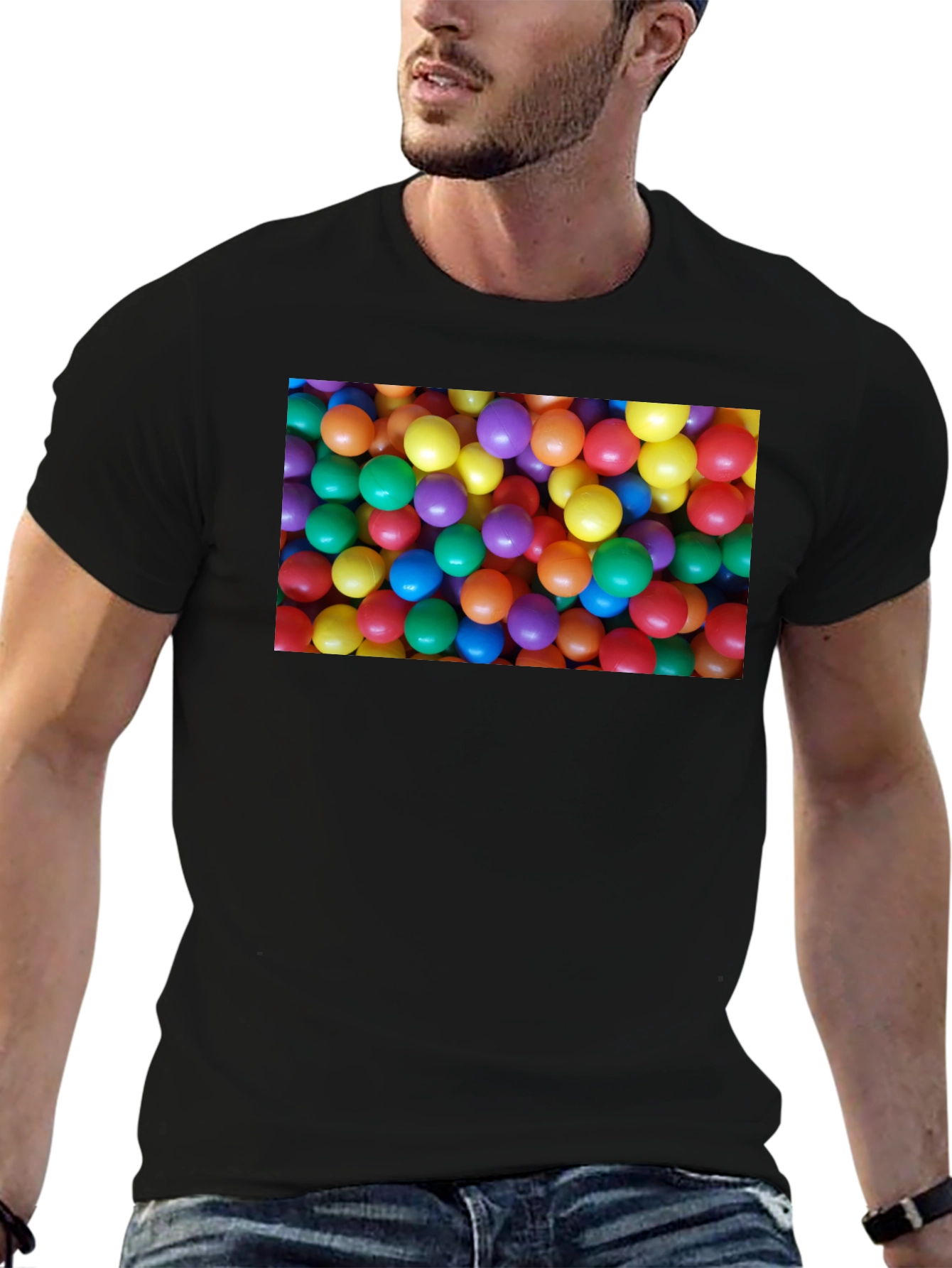 Black Fun Ball Pit T-Shirt - Novelty Graphic Tee view 6