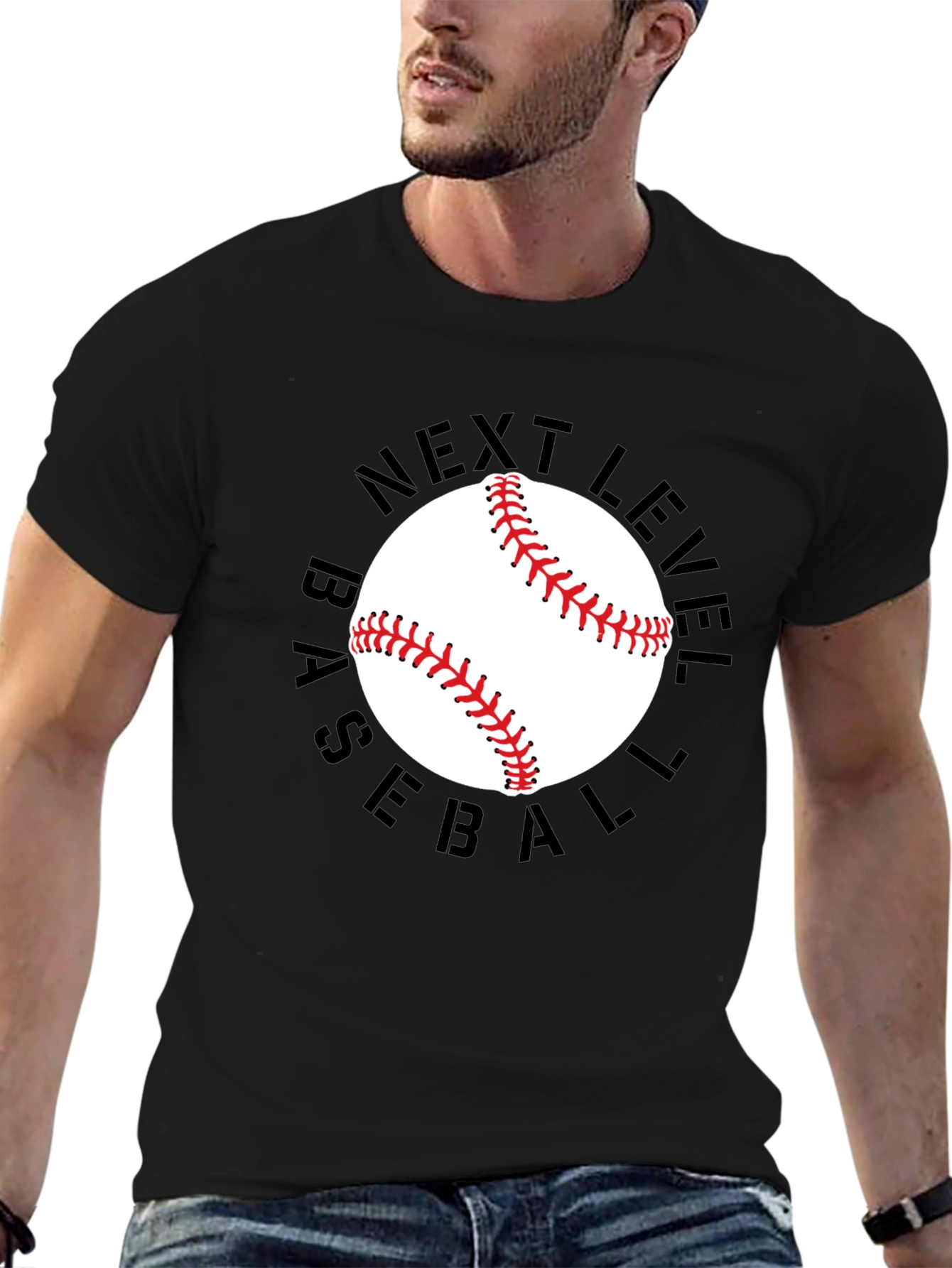 Black Next Level Baseball Graphic Tee view 6
