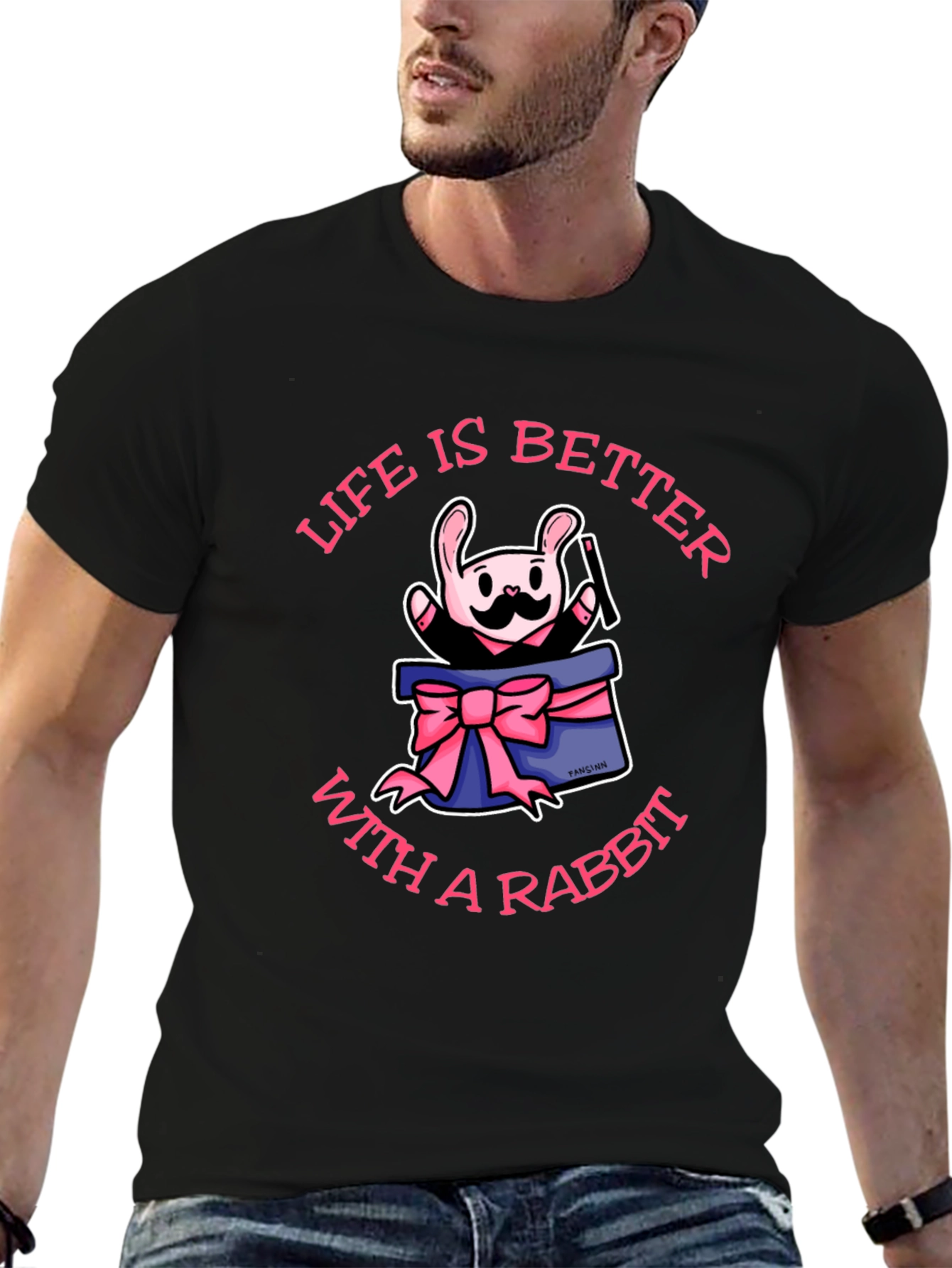 Black Life Is Better With A Rabbit T-Shirt view 6