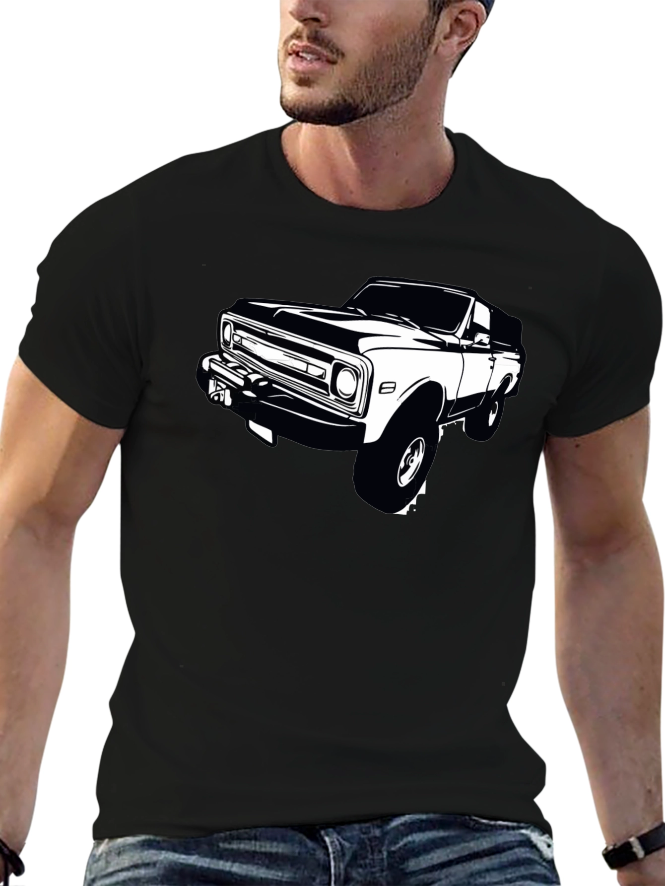 Black Classic Truck Graphic Tee - Black view 6
