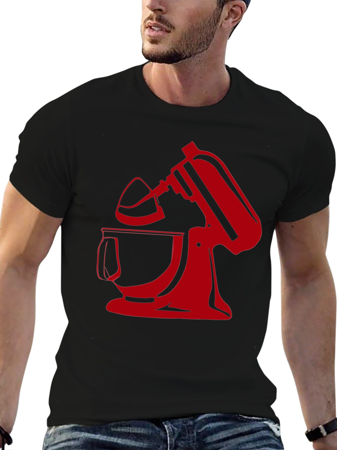 Black Red Mixer Graphic T-Shirt - Baking Enthusiast Apparel view 6
