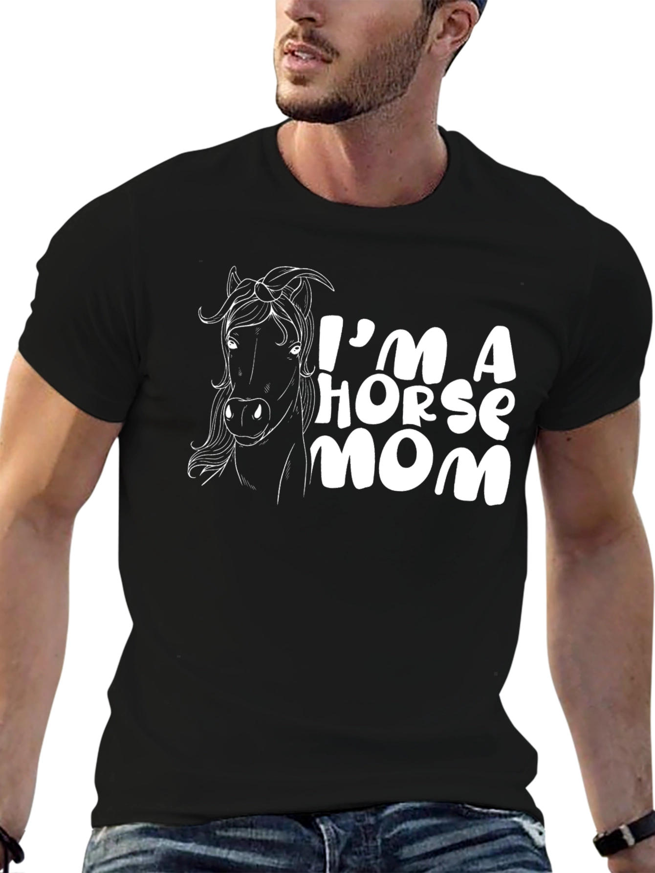 Black I'm A Horse Mom Graphic Tee view 6