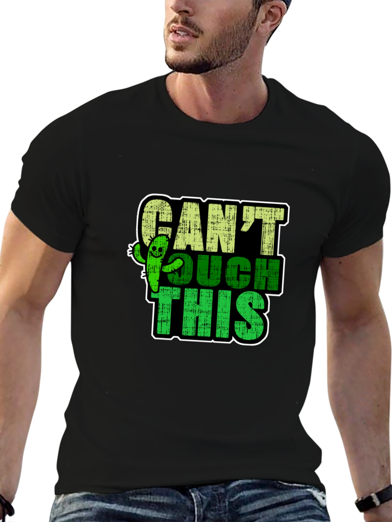 Black Can't Touch This Cactus Graphic T-Shirt view 6