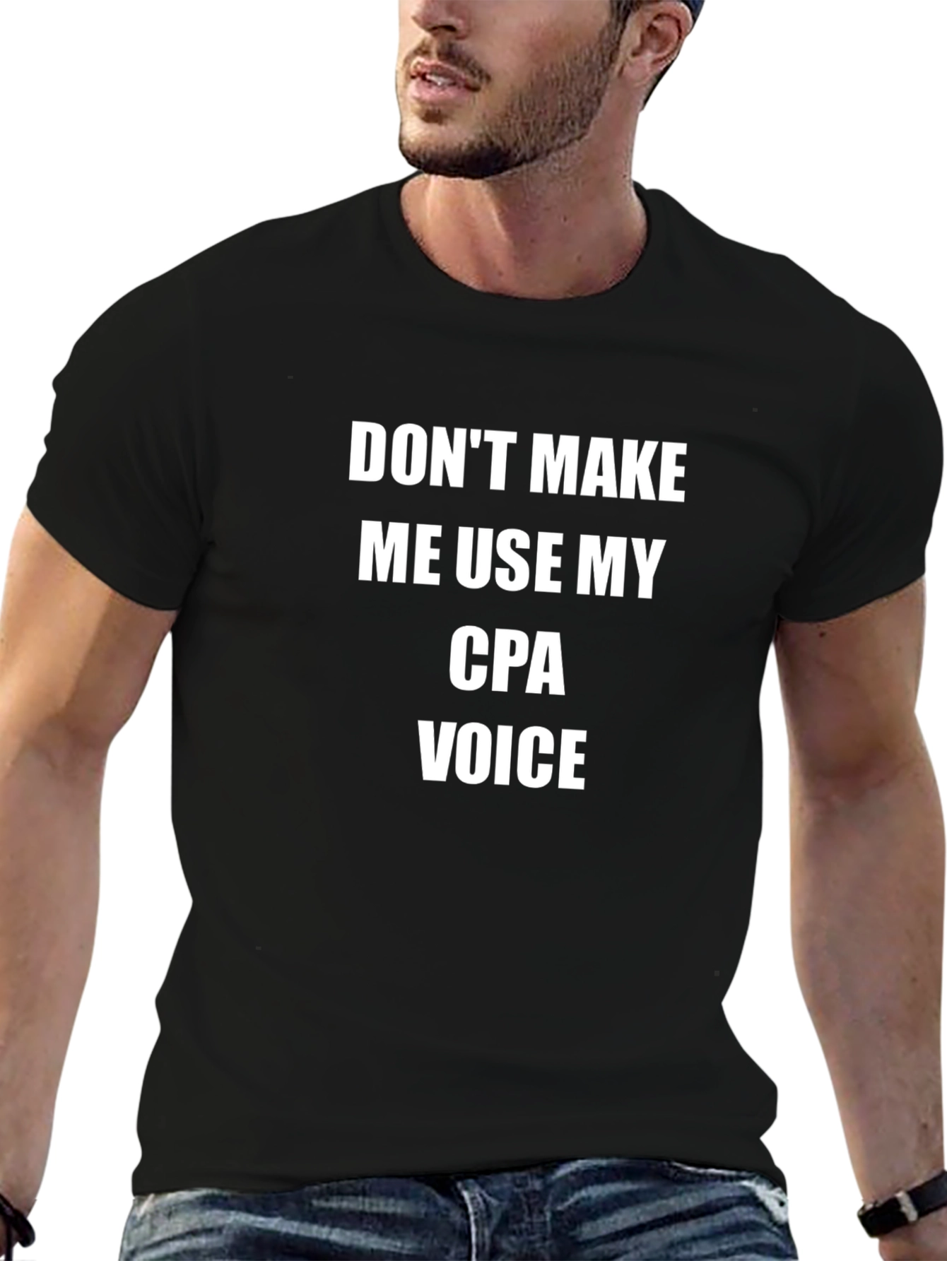 Black Funny CPA Voice T-Shirt - Accountant Gift view 6