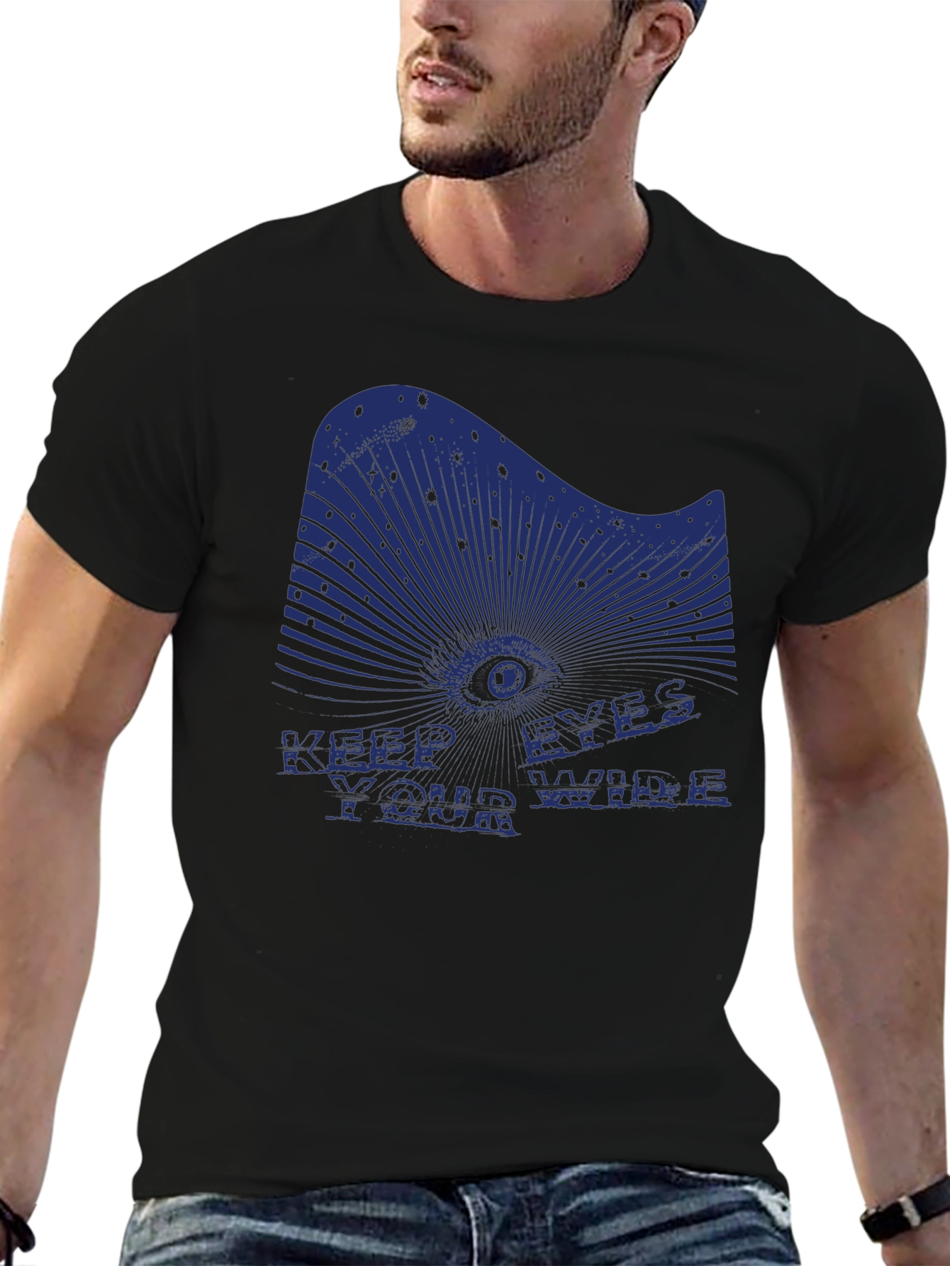 Black Keep Your Eyes Wide T-Shirt - Edgy Graphic Tee view 6