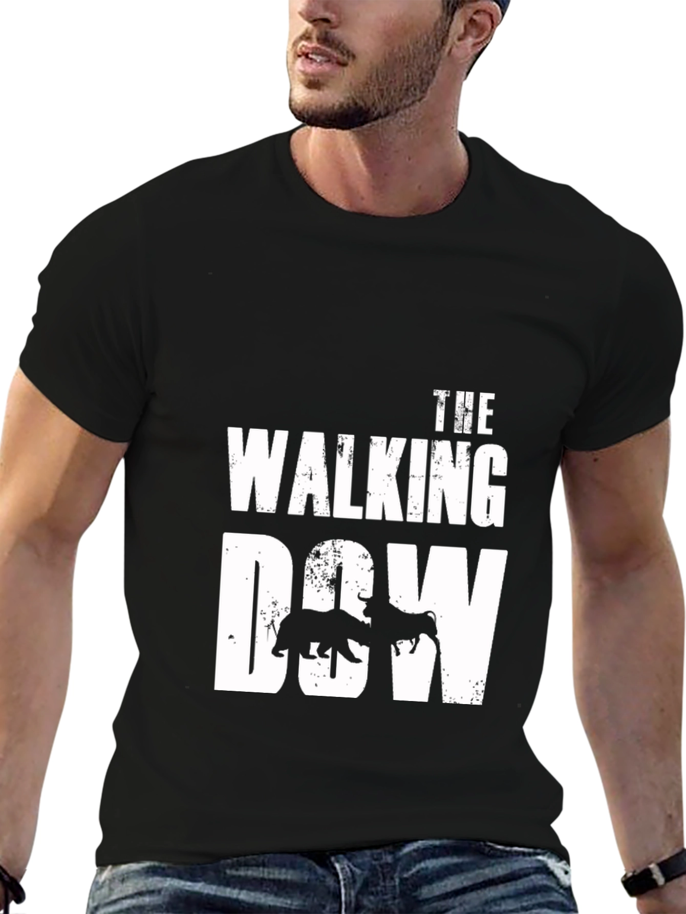 Black Walking Dow Black T-Shirt Bear vs Bull view 6