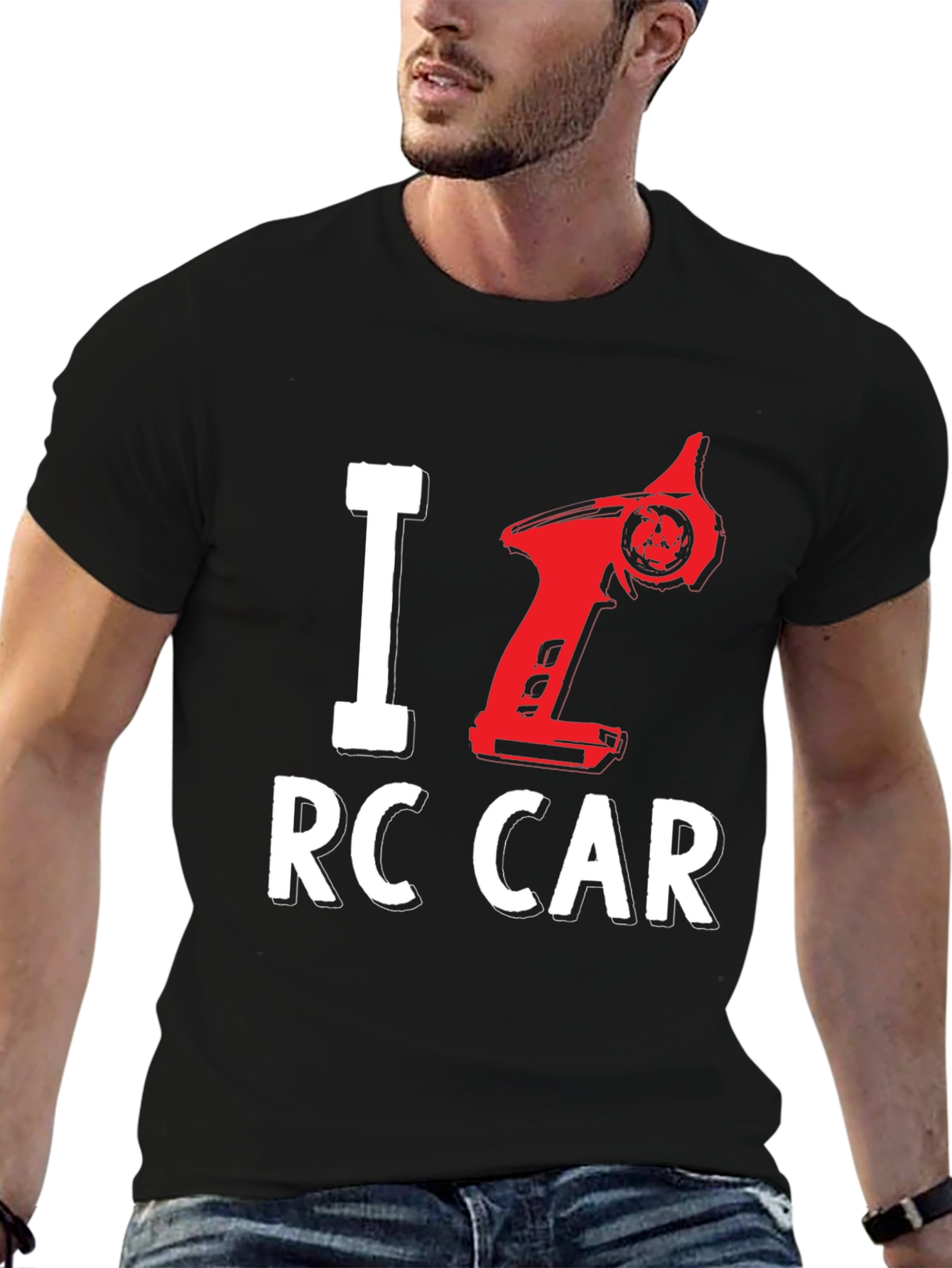 Black I Love RC Car Black T-Shirt view 6