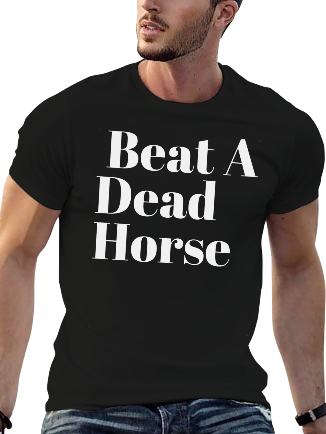 Black Beat A Dead Horse Black Graphic T-Shirt view 6