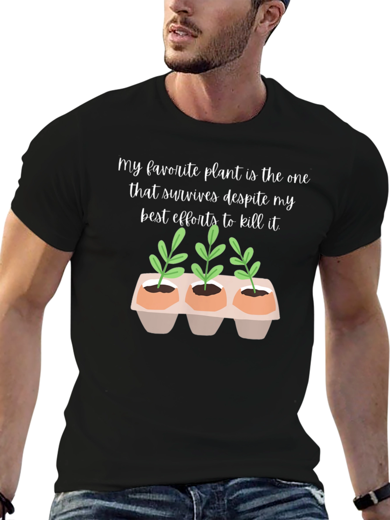 Black Resilient Plant Lover T-Shirt - Funny Gardening Gift view 6