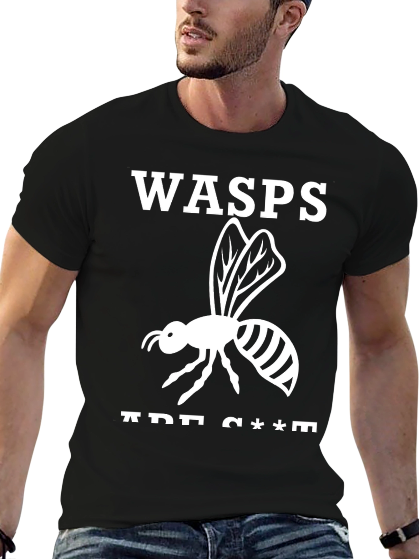 Black Wasps Are C***s Graphic Tee view 6