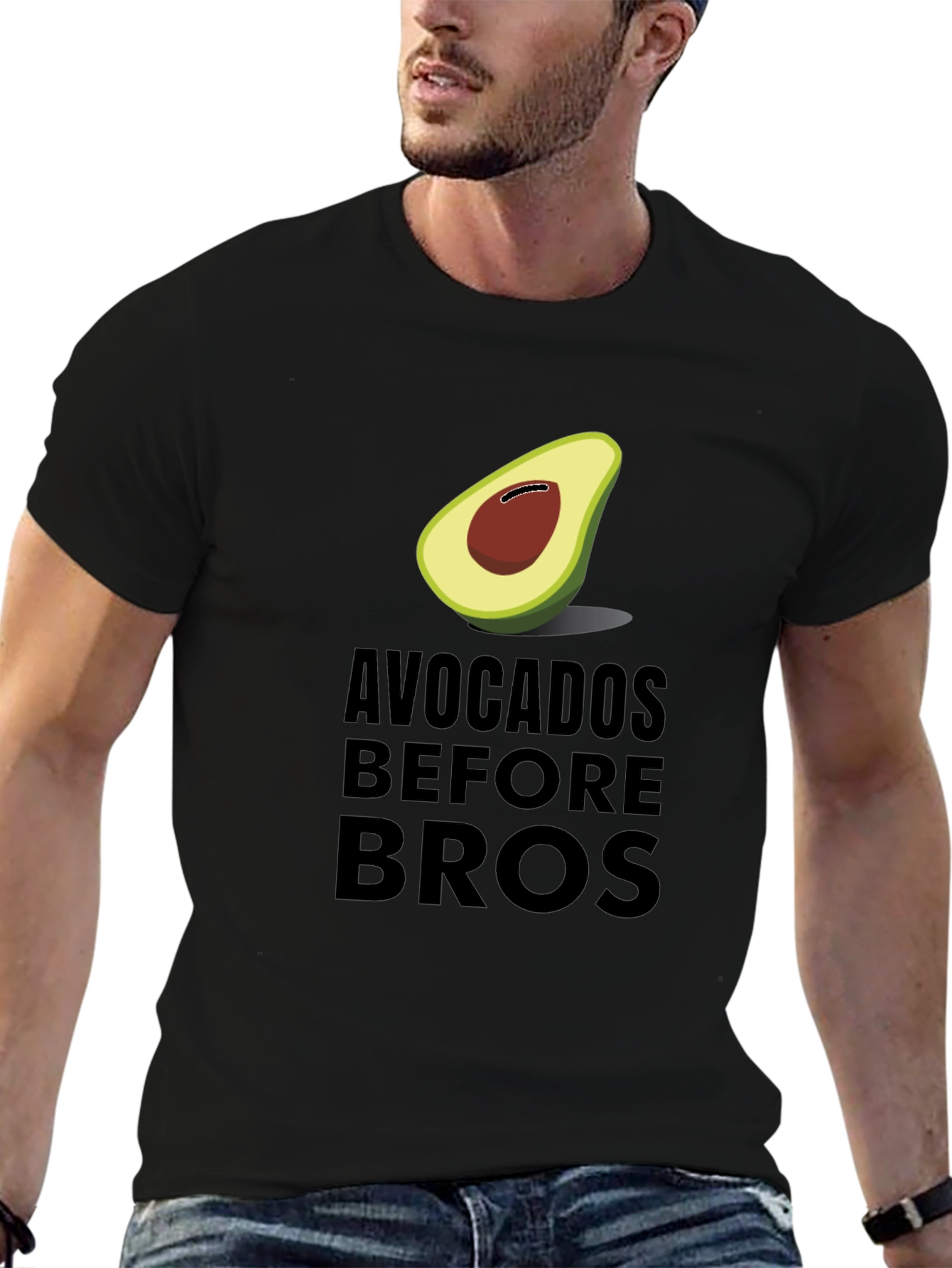 Black Avocados Before Bros Funny Graphic Tee view 6