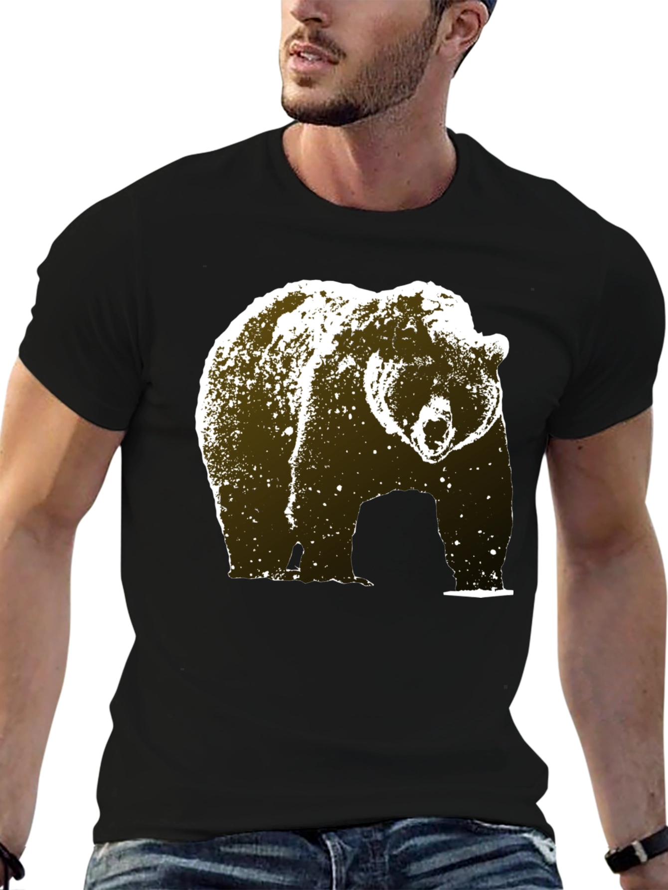 Black Bear Graphic Tee - Black Cotton Blend view 6