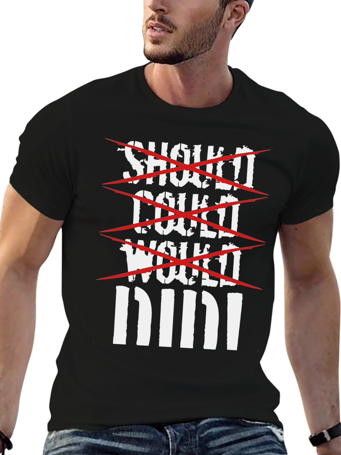 Black Motivational Just Do It T-Shirt view 6