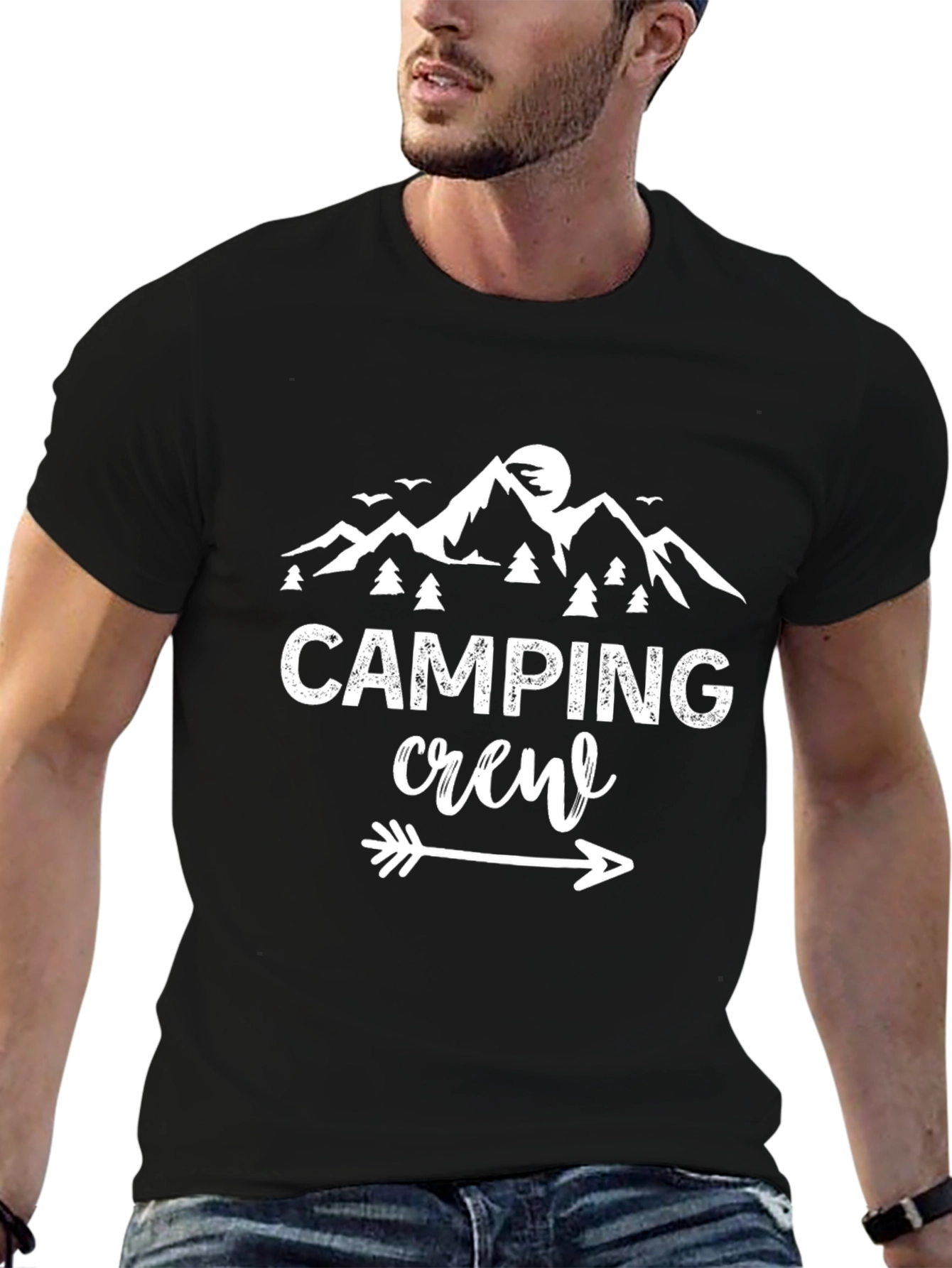 Black Camping Crew Graphic Tee - Adventure Shirt view 6