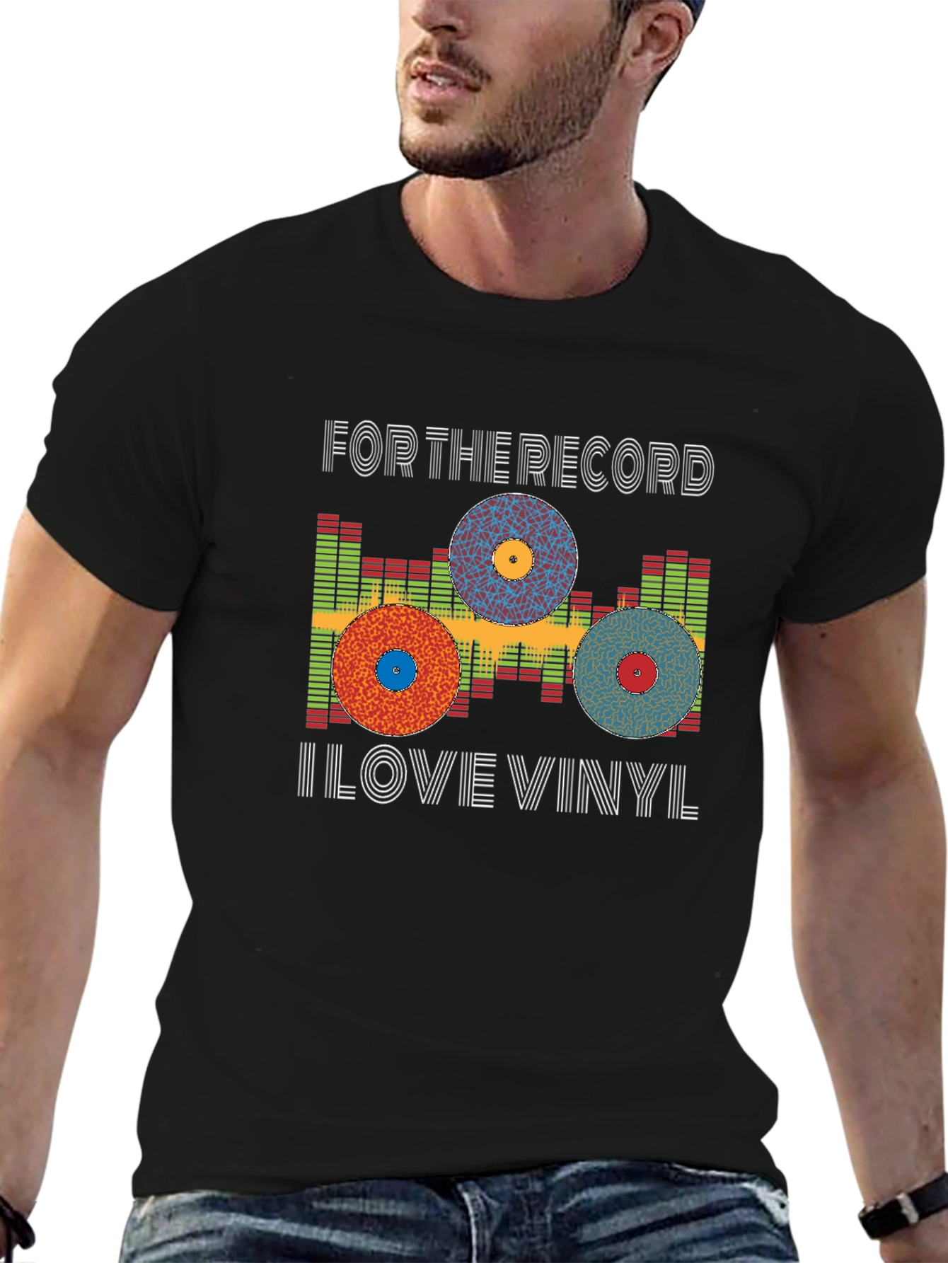 Black For the Record I Love Vinyl Graphic Tee view 6