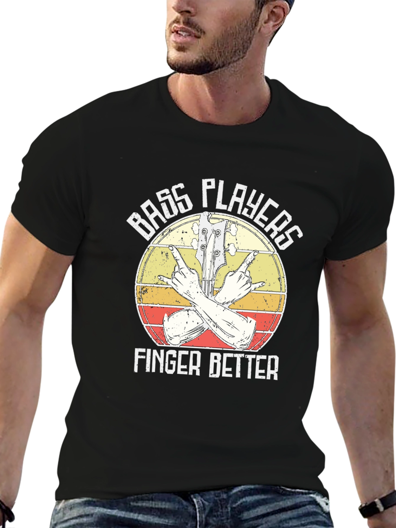Black Bass Players Finger Better T-Shirt view 6