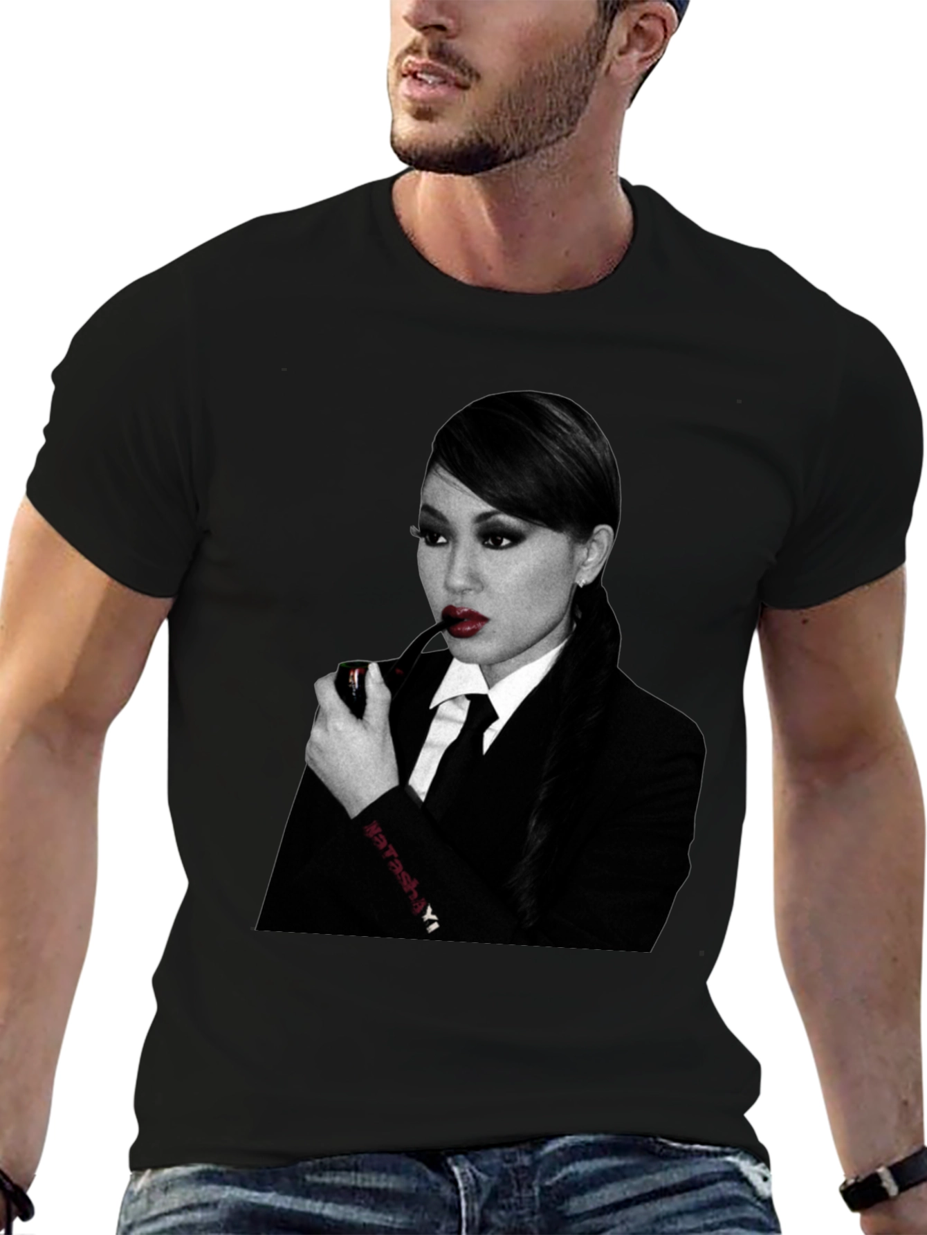 Black Natasha Yi Smoking Pipe Graphic Tee view 6