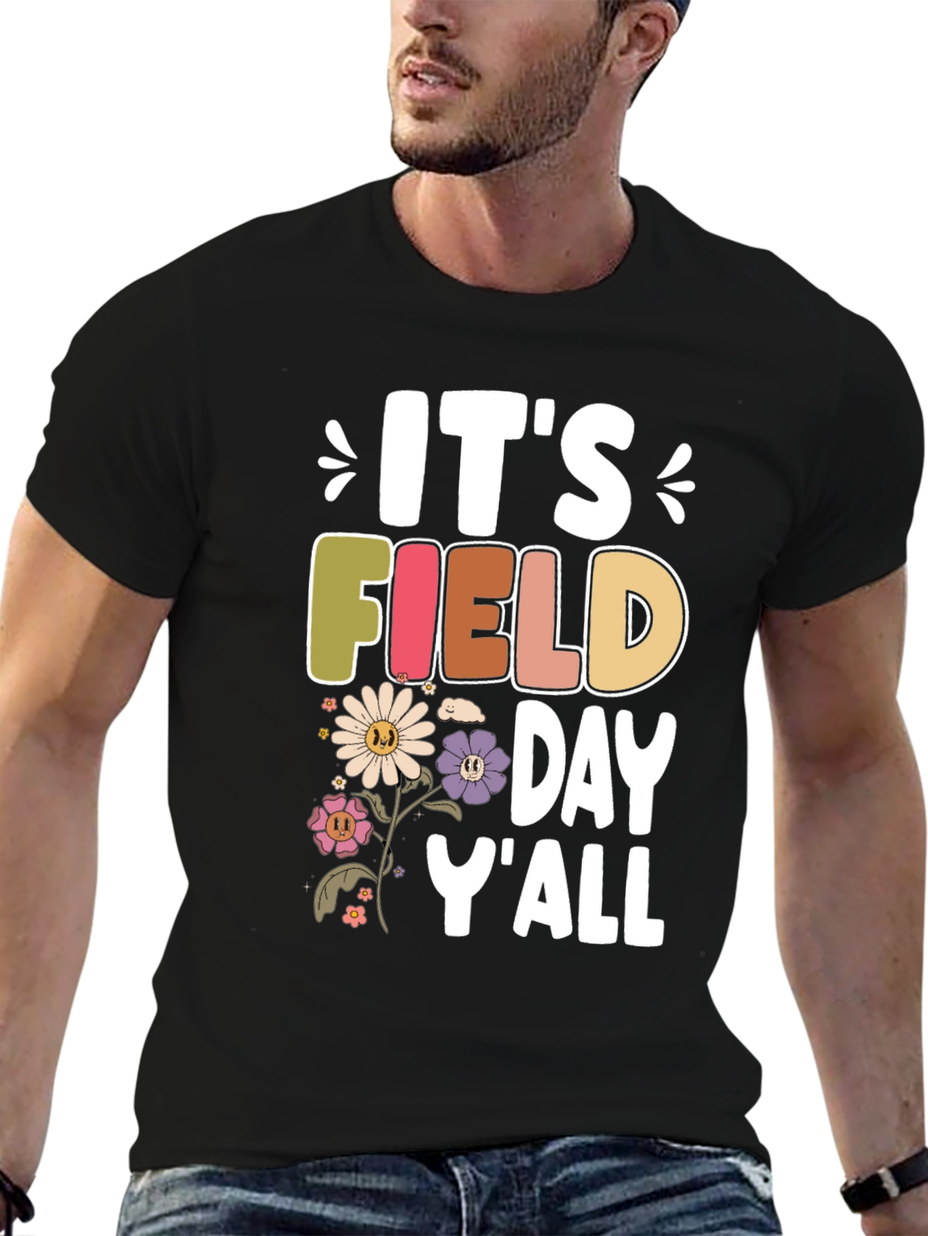 Black It's Field Day Y'all T-Shirt view 6