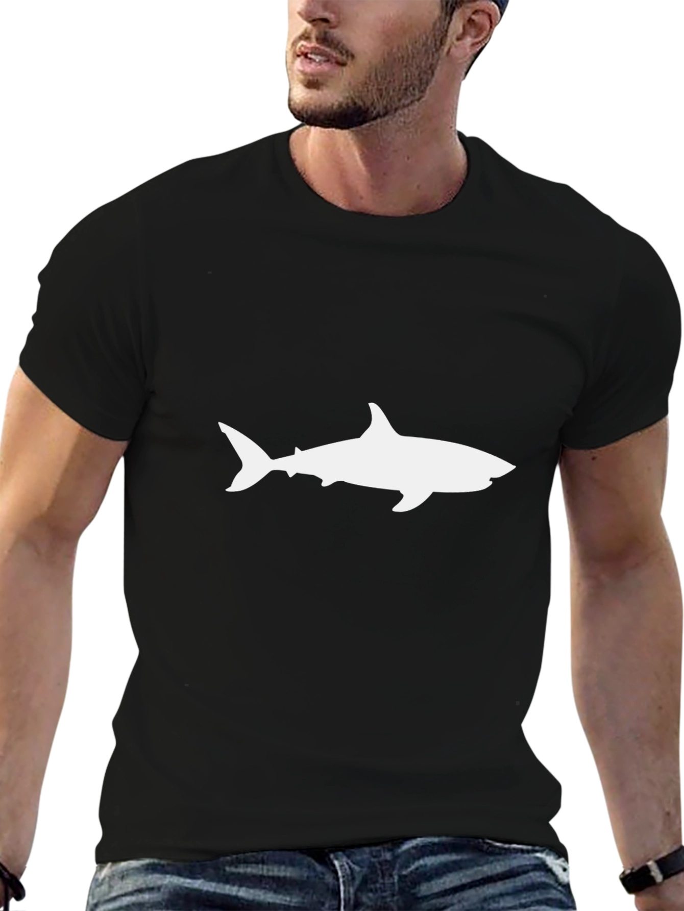 Black Shark Silhouette T-Shirt - Black view 6