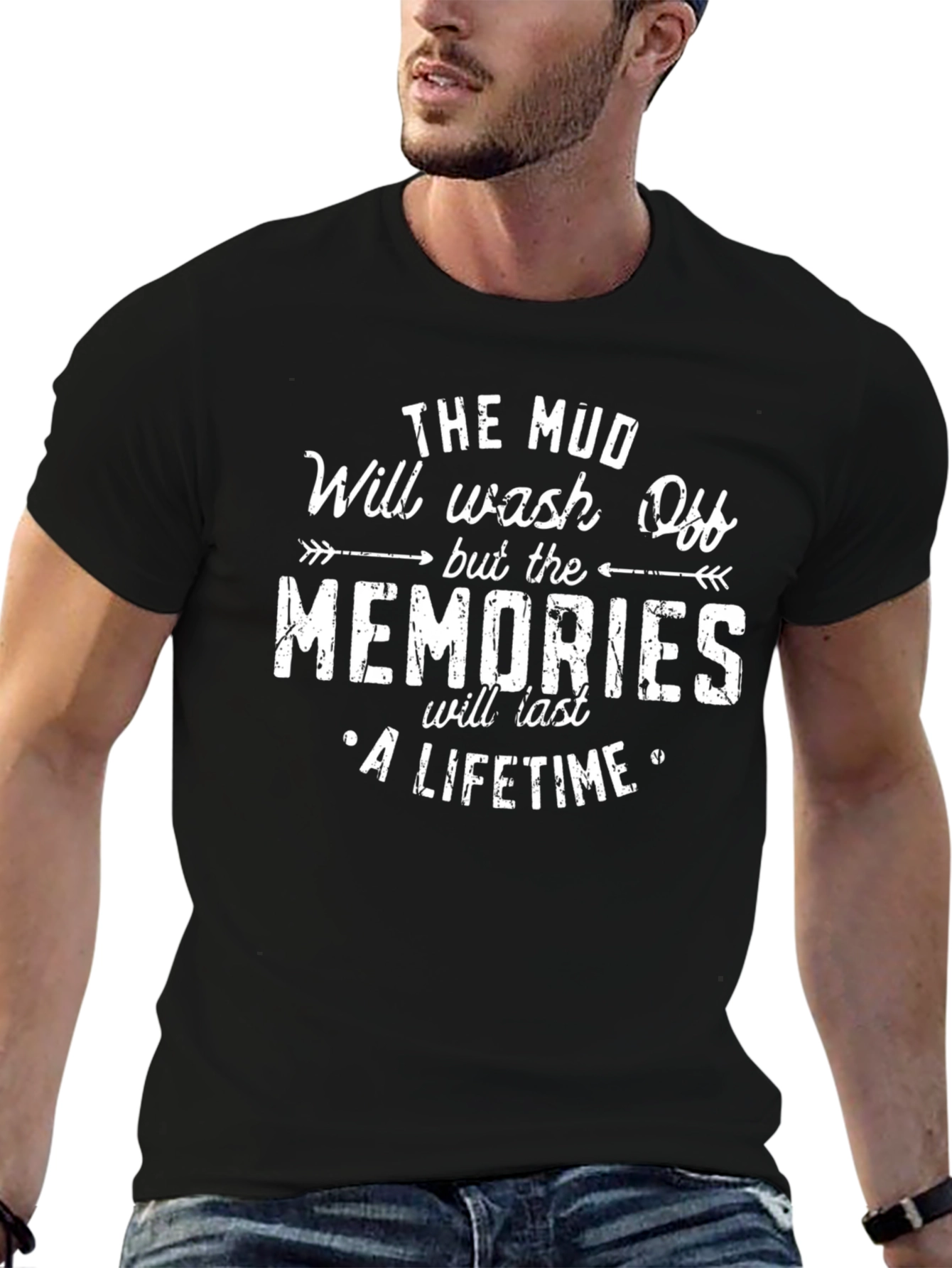 Black Mud Memories T-Shirt - The Mud Will Wash Off view 6