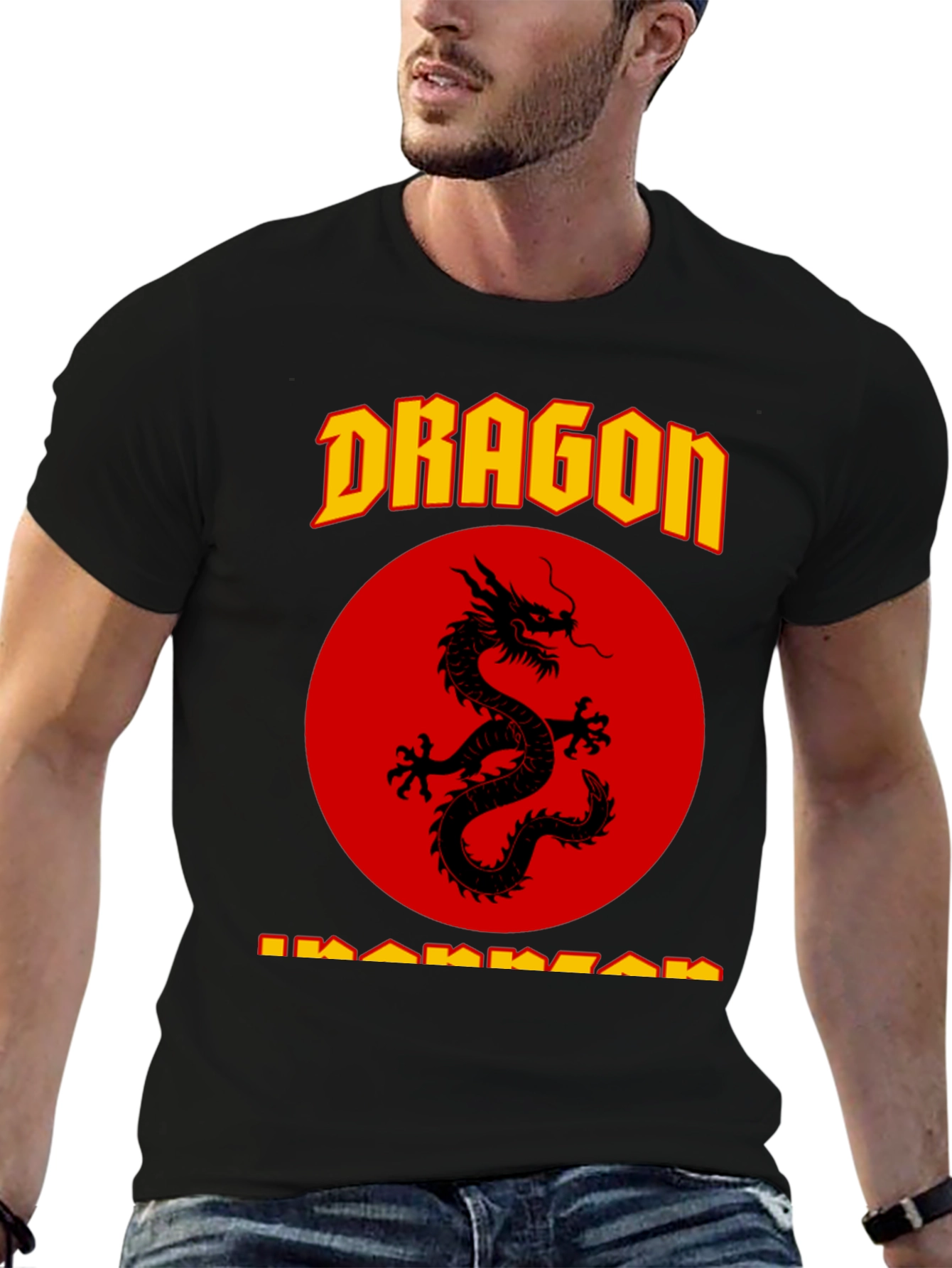 Black Dragon Warrior Graphic T-Shirt - Black view 6