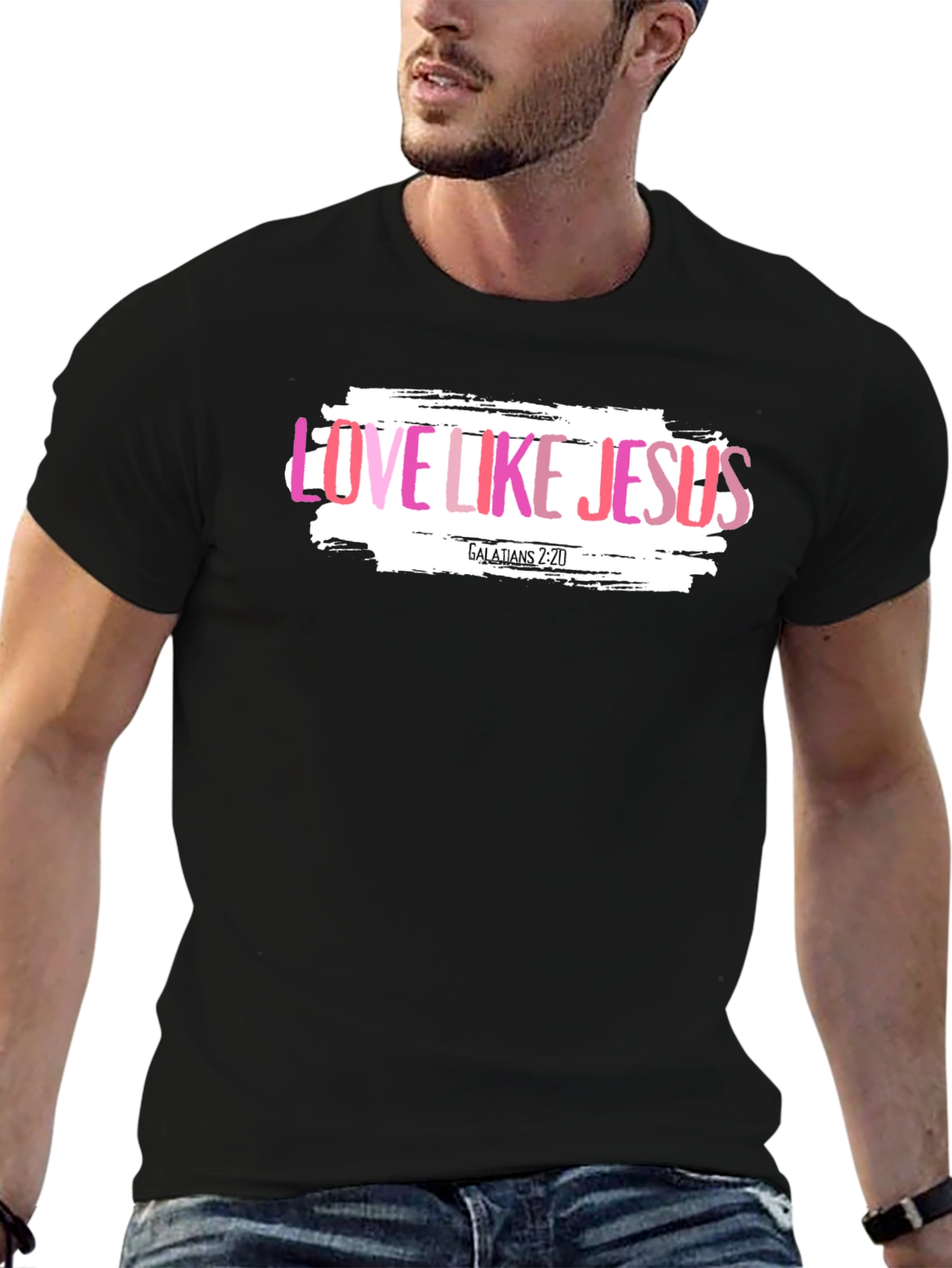 Black Love Like Jesus T-Shirt - Black view 6