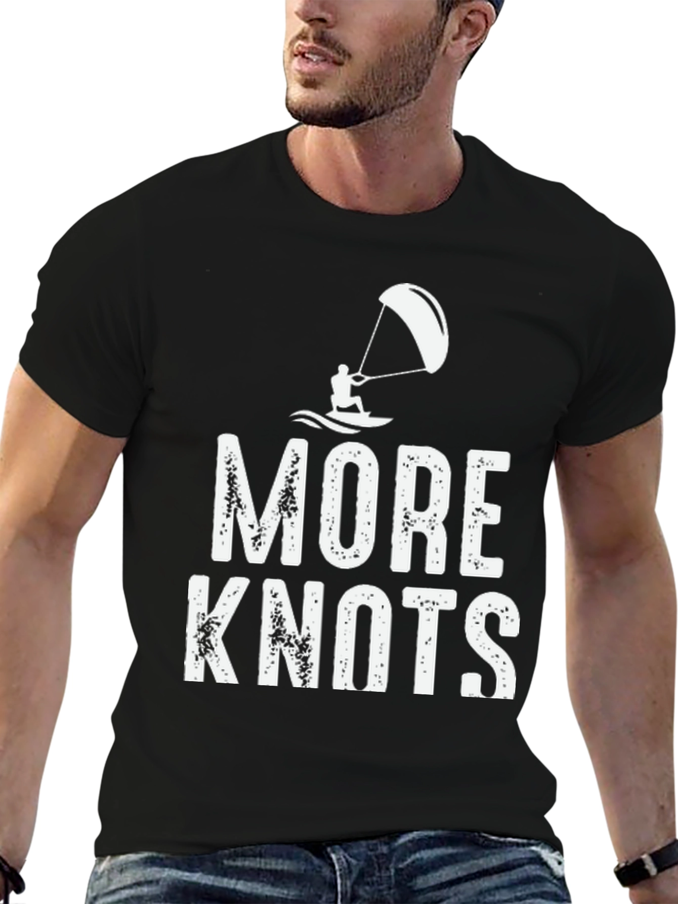 Black More Knots Black Graphic Tee view 6