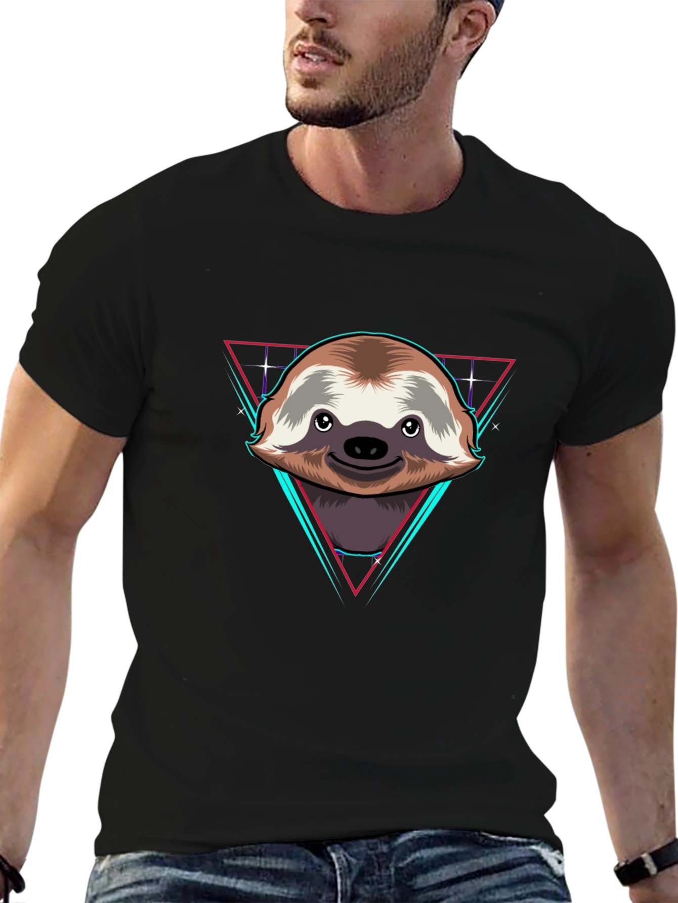 Black Sloth Graphic Tee - Cool Retro Style view 6