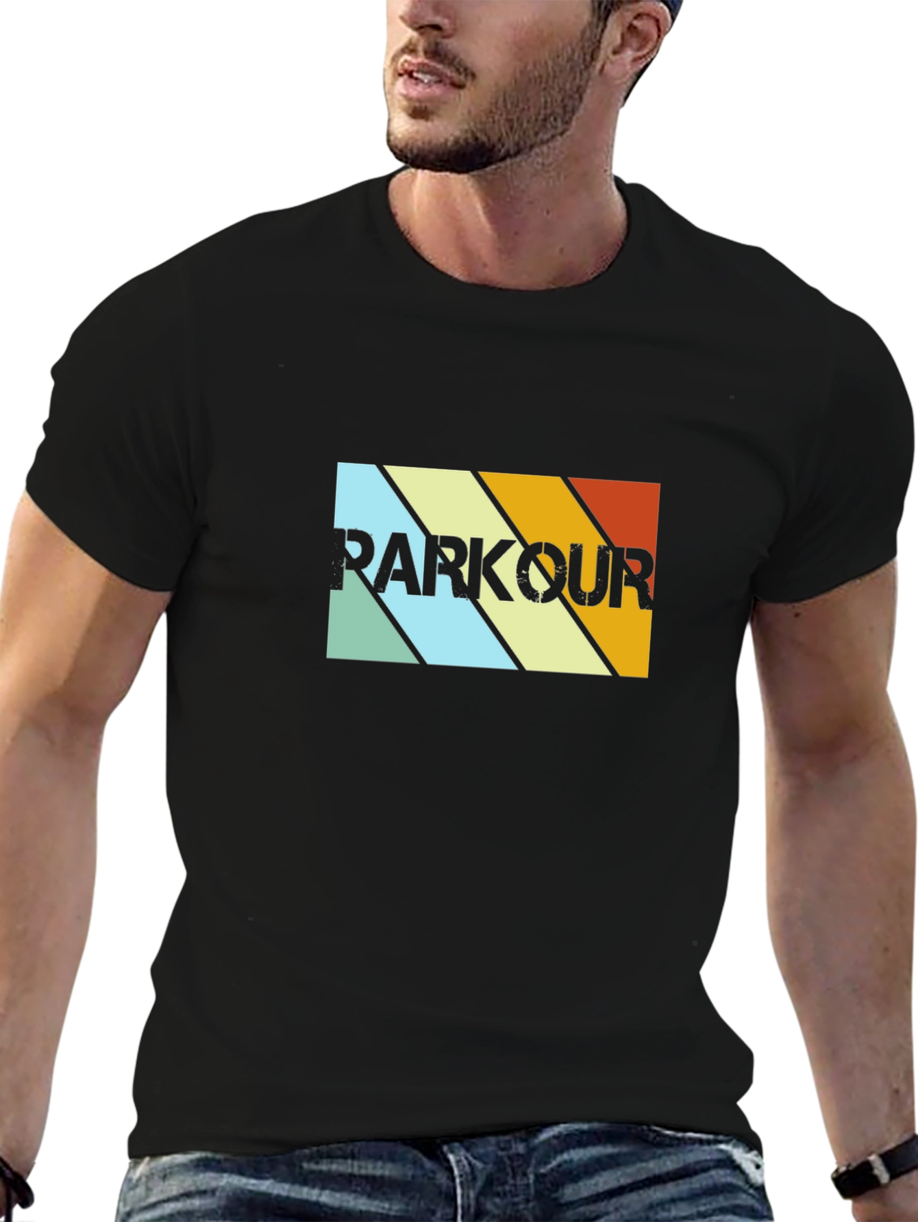 Black Retro Parkour T-Shirt - Urban Sportswear view 6