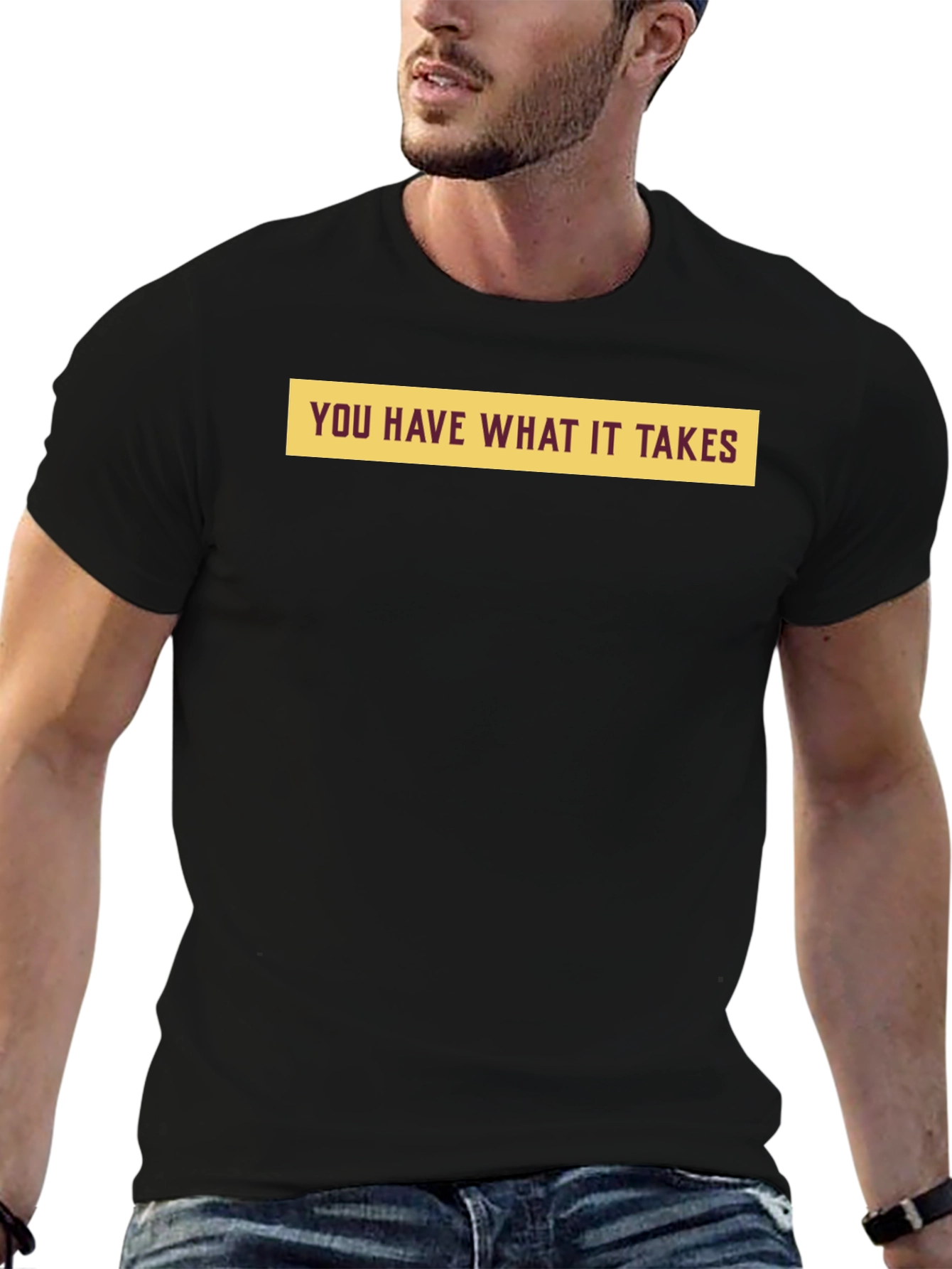 Black Motivational 'You Have What It Takes' Black T-Shirt view 6