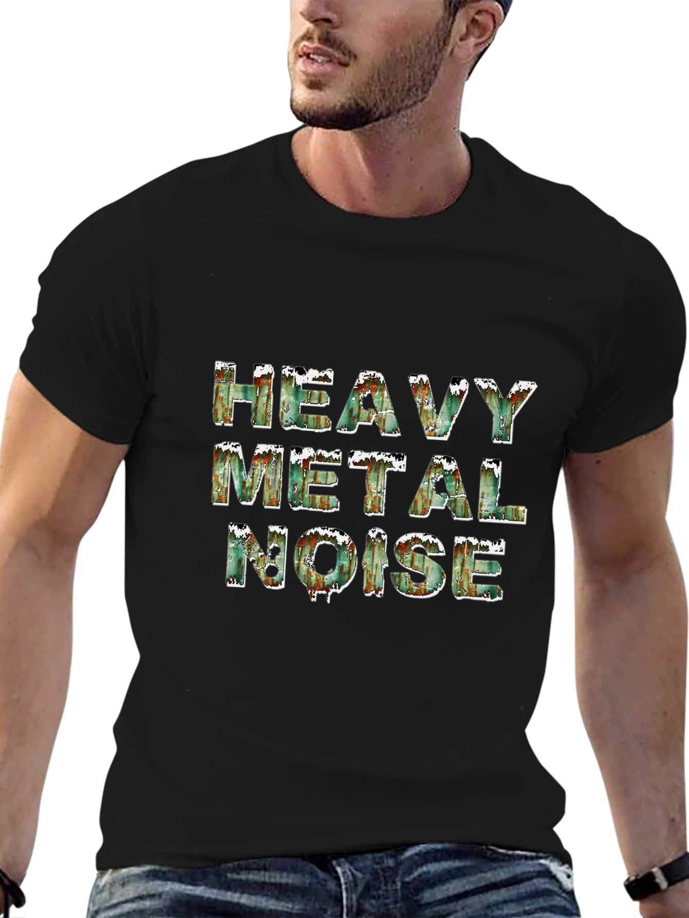 Black Heavy Metal Noise Black T-Shirt view 6