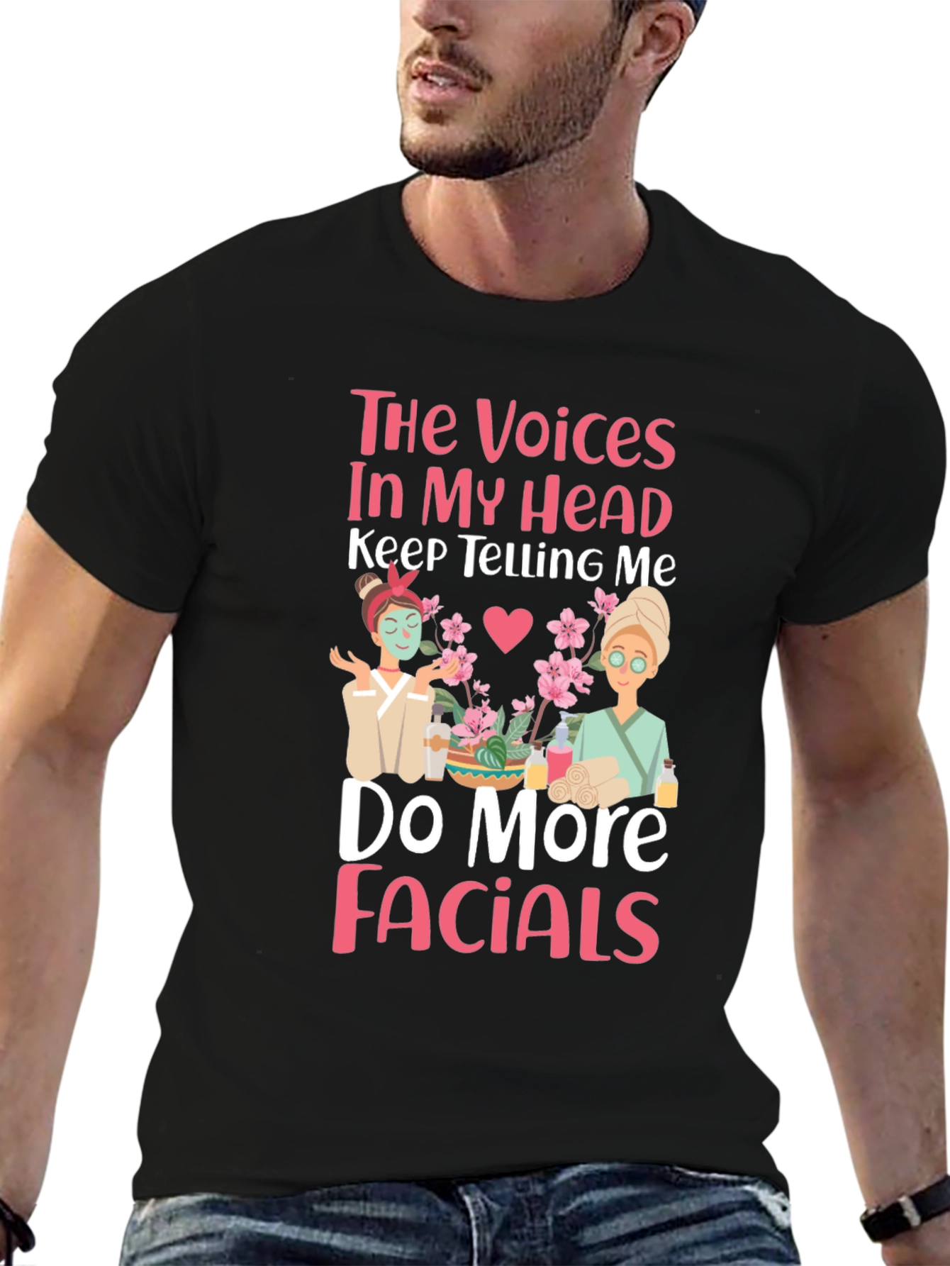 Black Voices in My Head Facials T-Shirt view 6