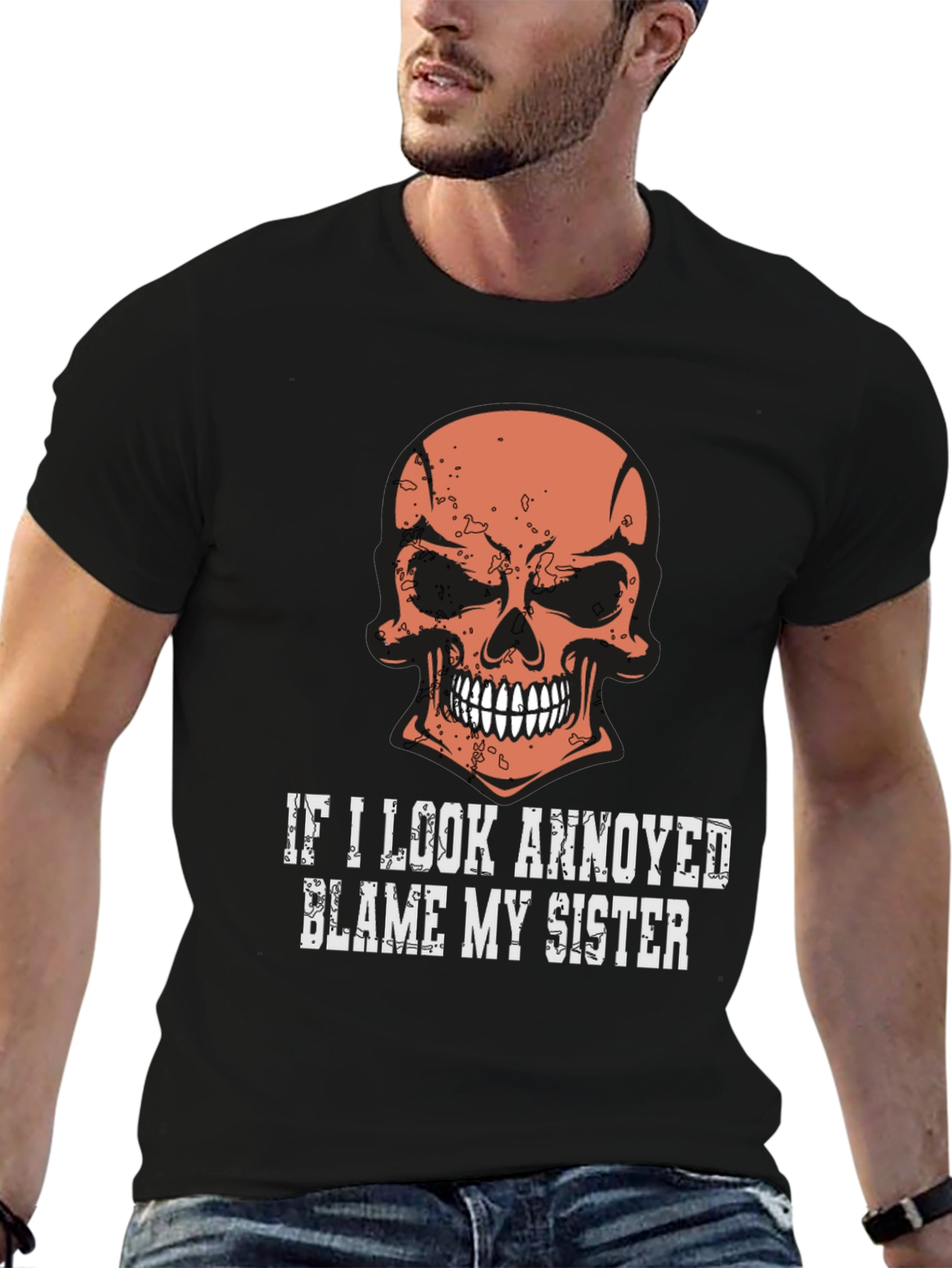 Black Annoyed? Blame My Sister Graphic Tee view 6