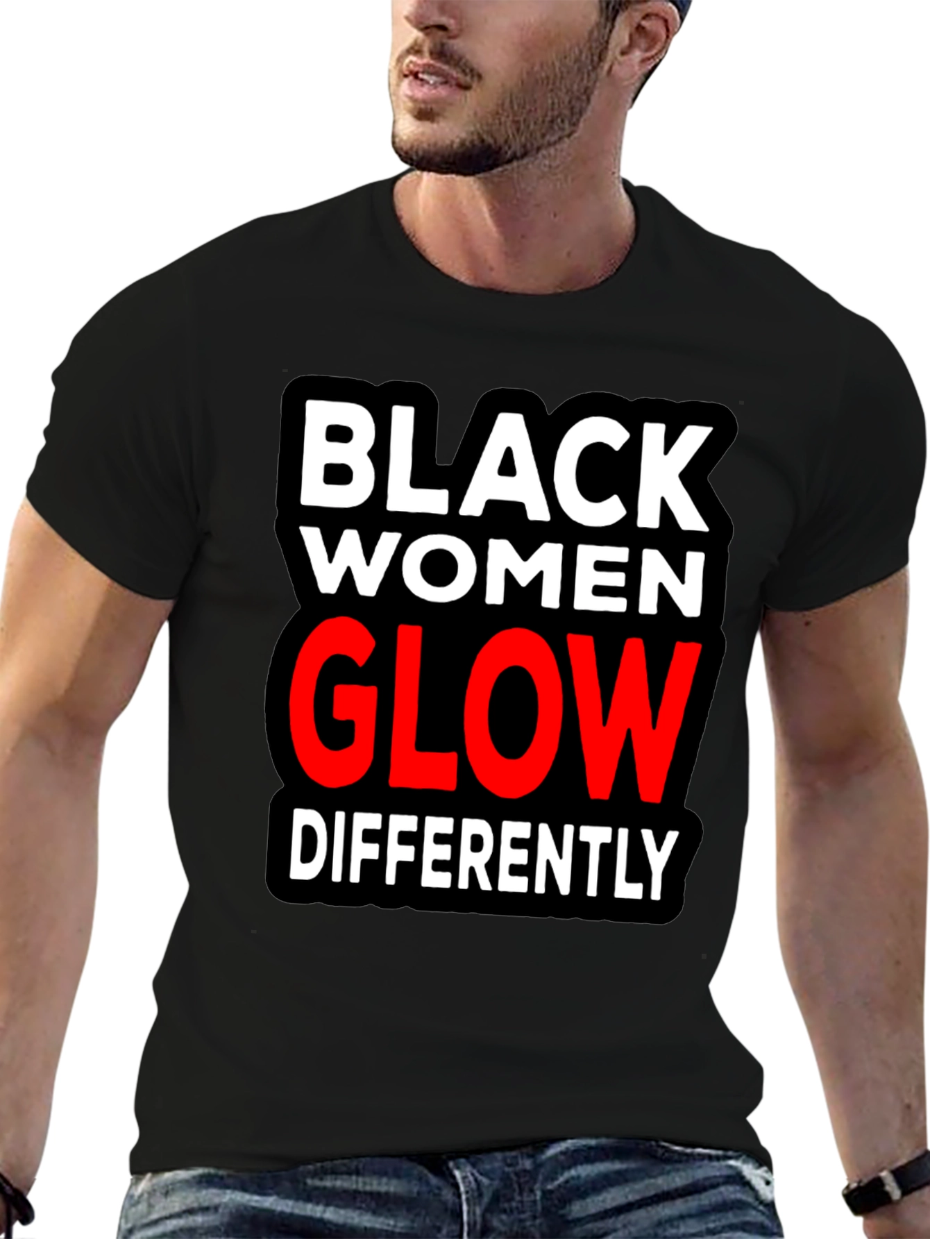 Black Black Women Glow Differently T-Shirt view 6