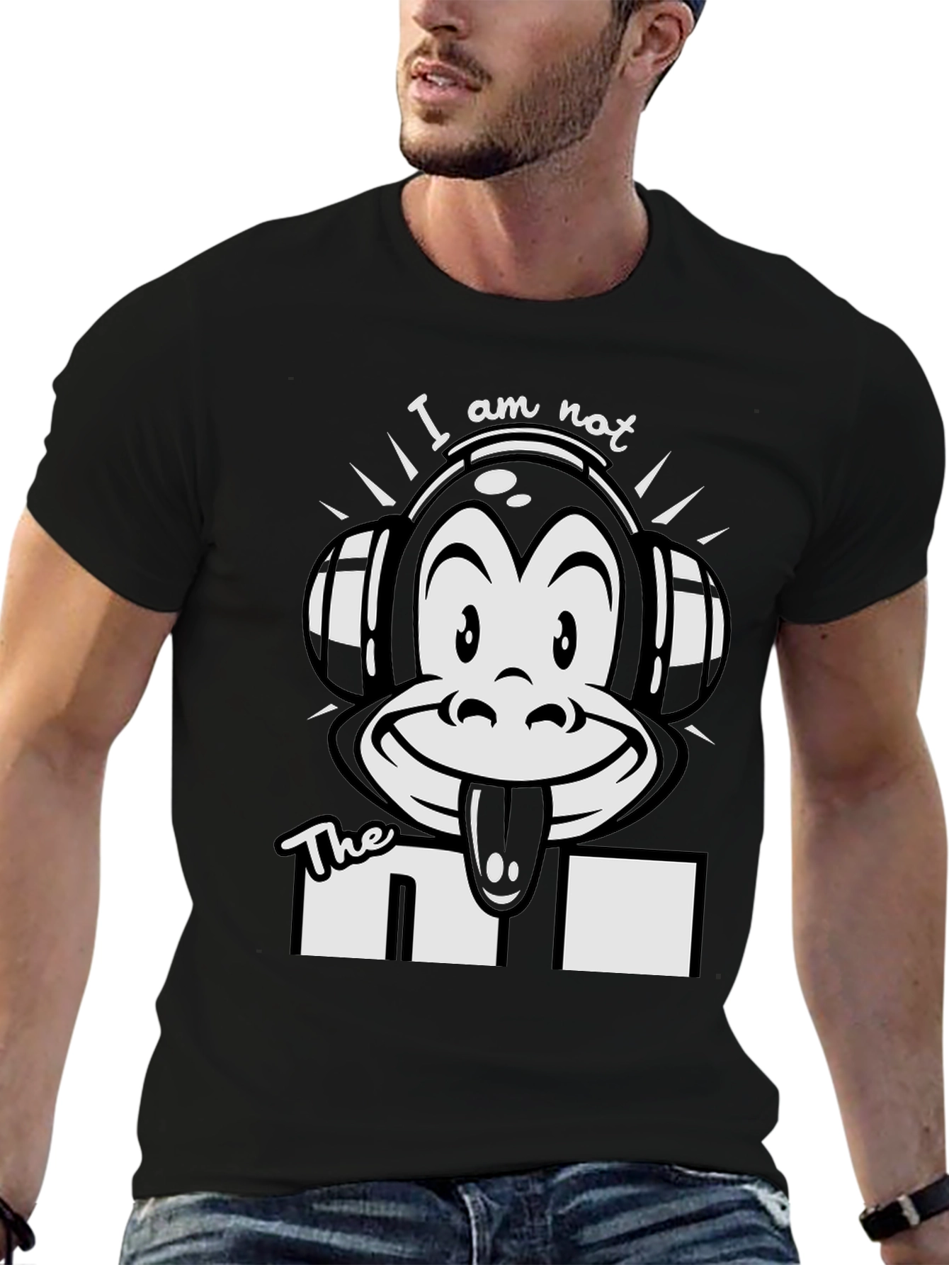 Black Monkey DJ Graphic T-Shirt - Funny Music Lover Tee view 6