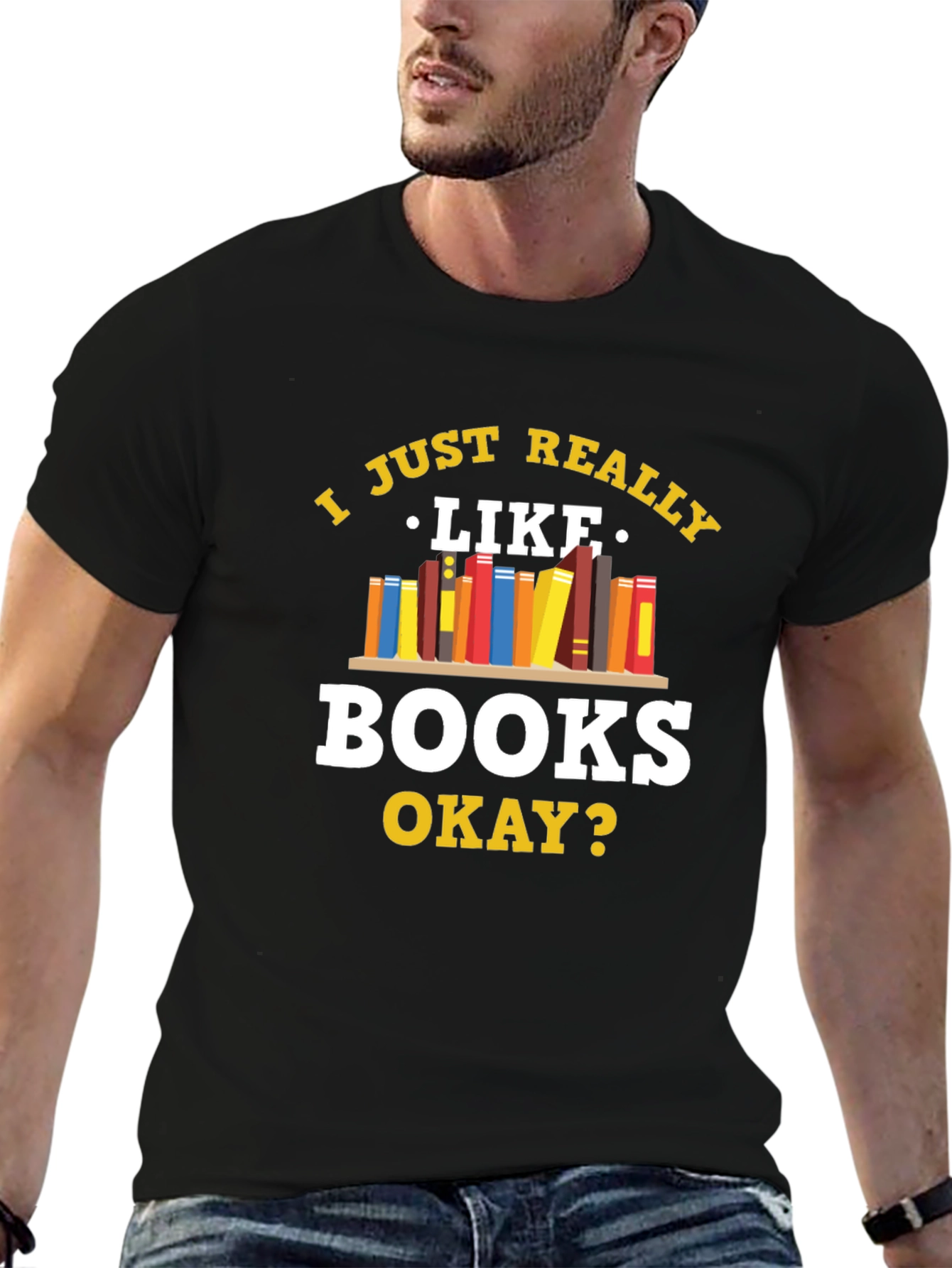 Black Book Lover's Tee: I Just Really Like Books view 6