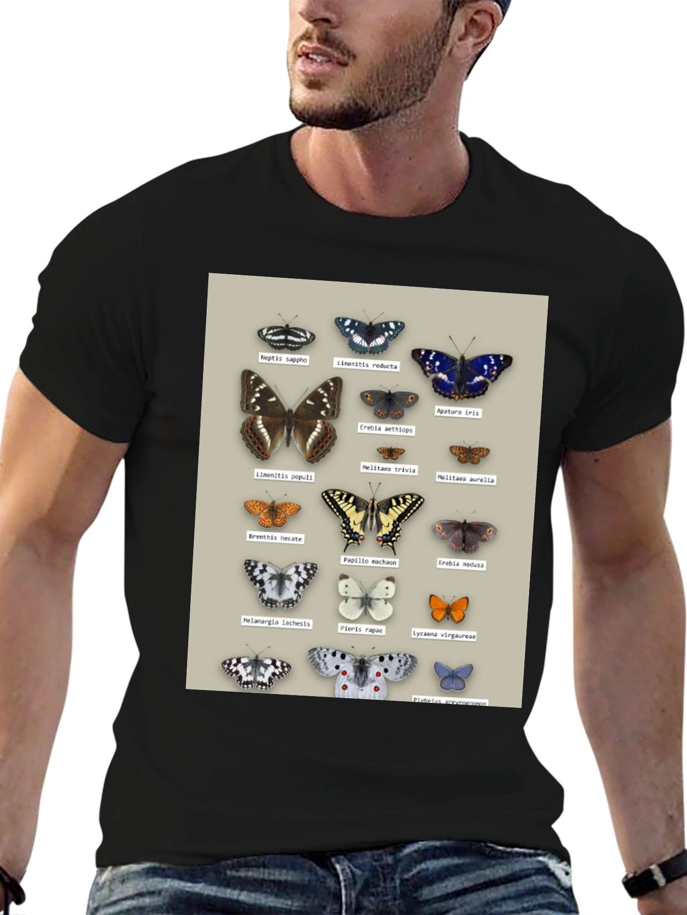Black Butterfly Print T-Shirt | Nature Lover Apparel view 6