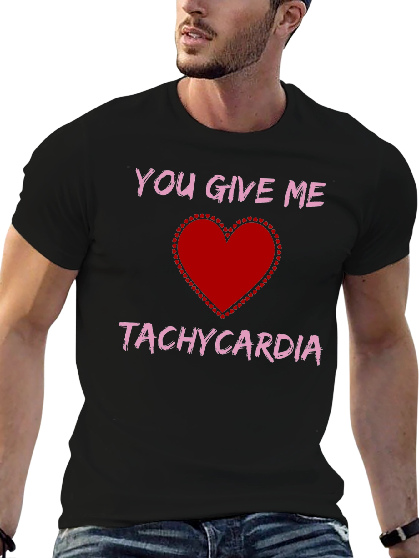 Black You Give Me Tachycardia Graphic Tee view 6