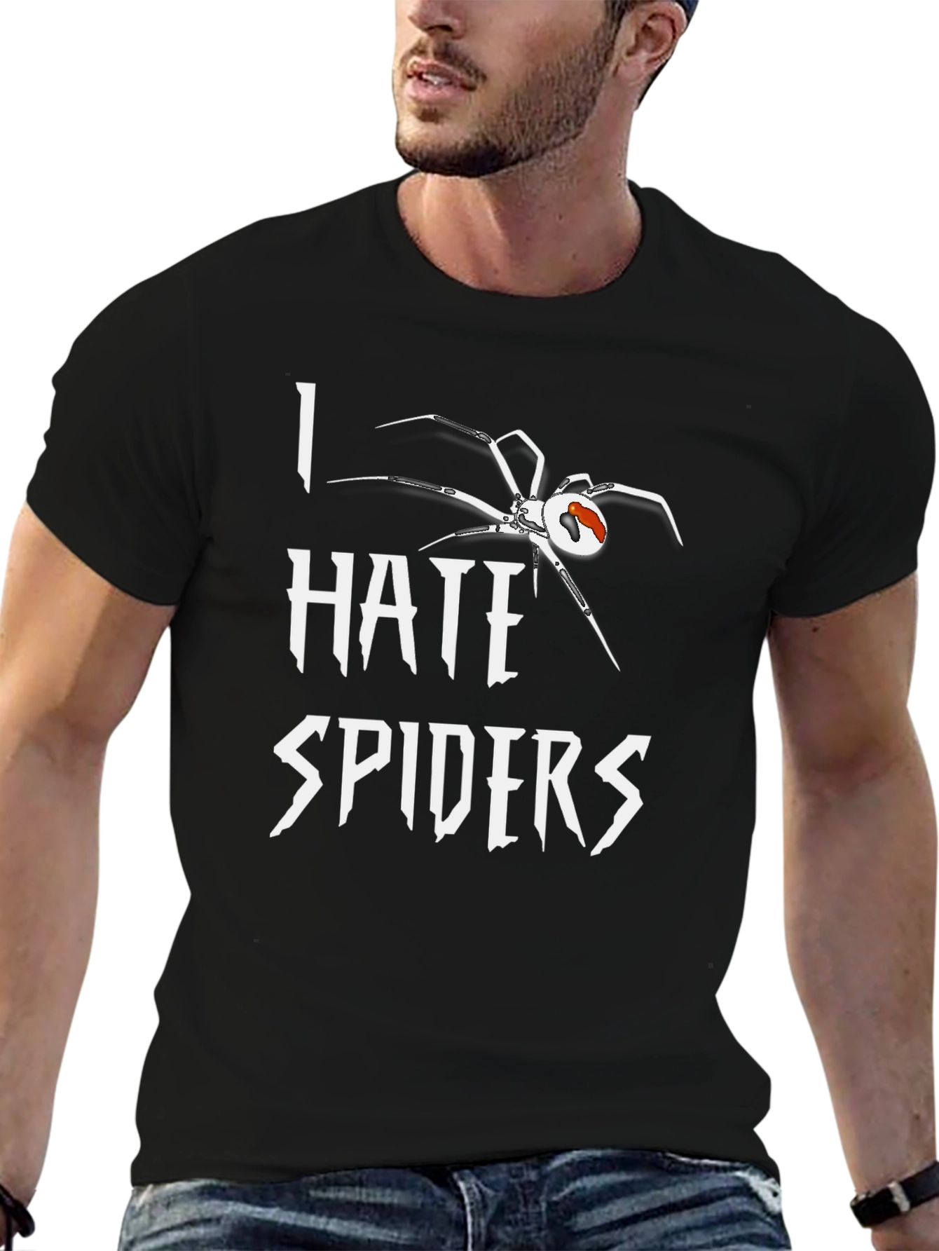 Black I Hate Spiders Graphic Tee - Black T-Shirt view 6