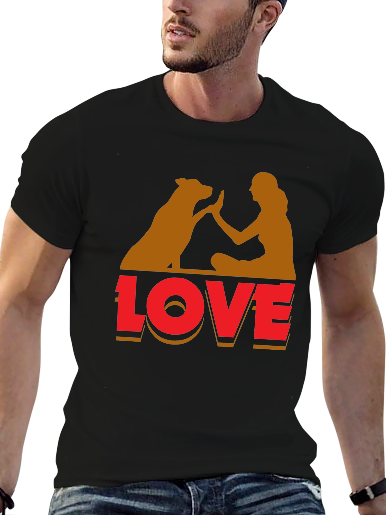 Black Dog Love T-Shirt - Unisex Casual Tee view 6