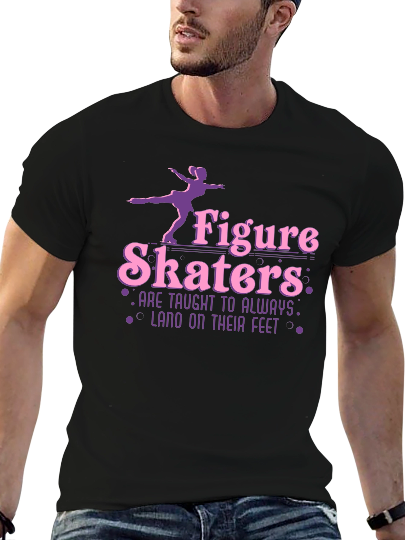 Black Figure Skaters T-Shirt - Land on Your Feet view 6