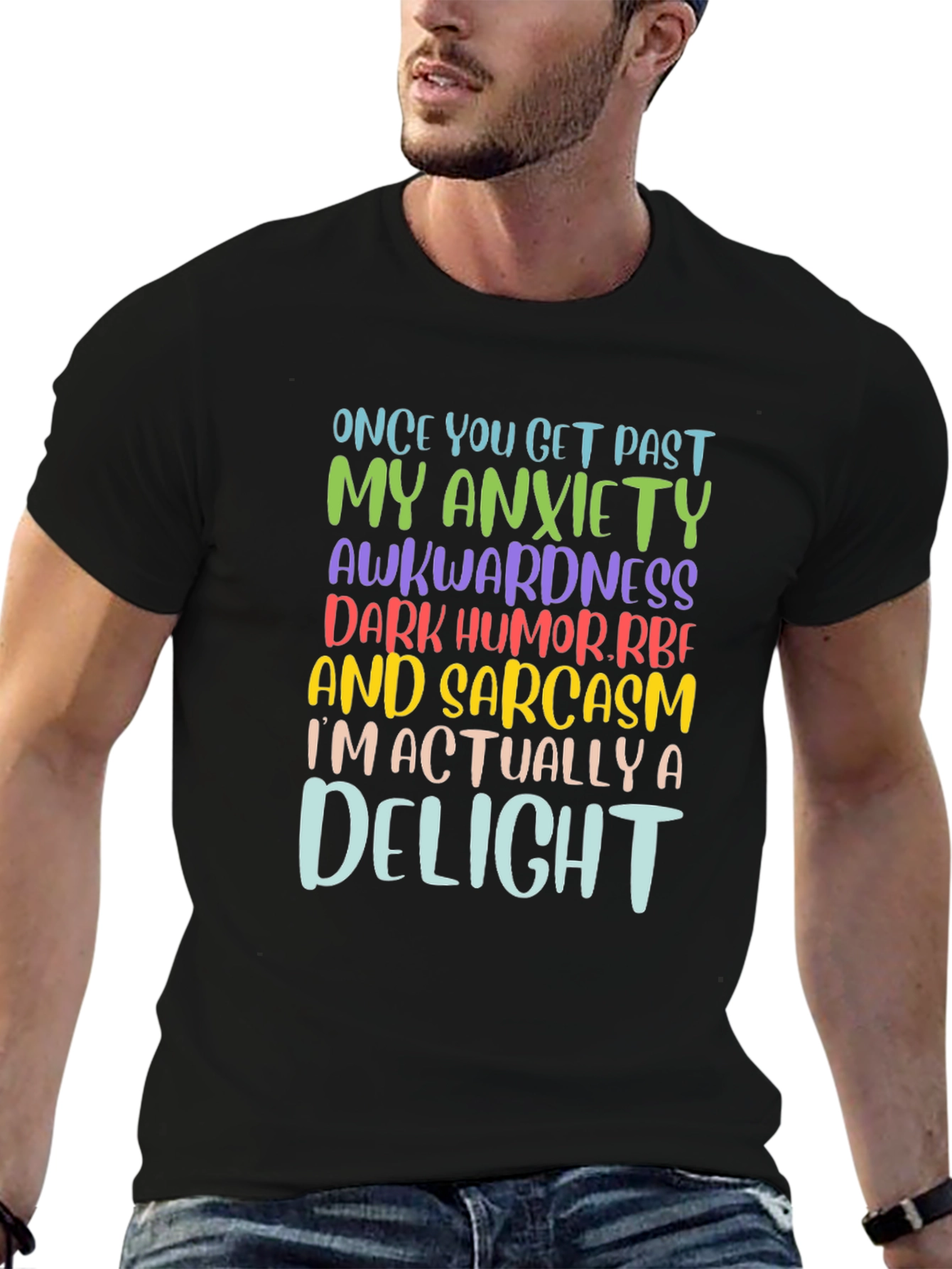 Black Sarcastic Delight Graphic T-Shirt - Once You Get Past view 6