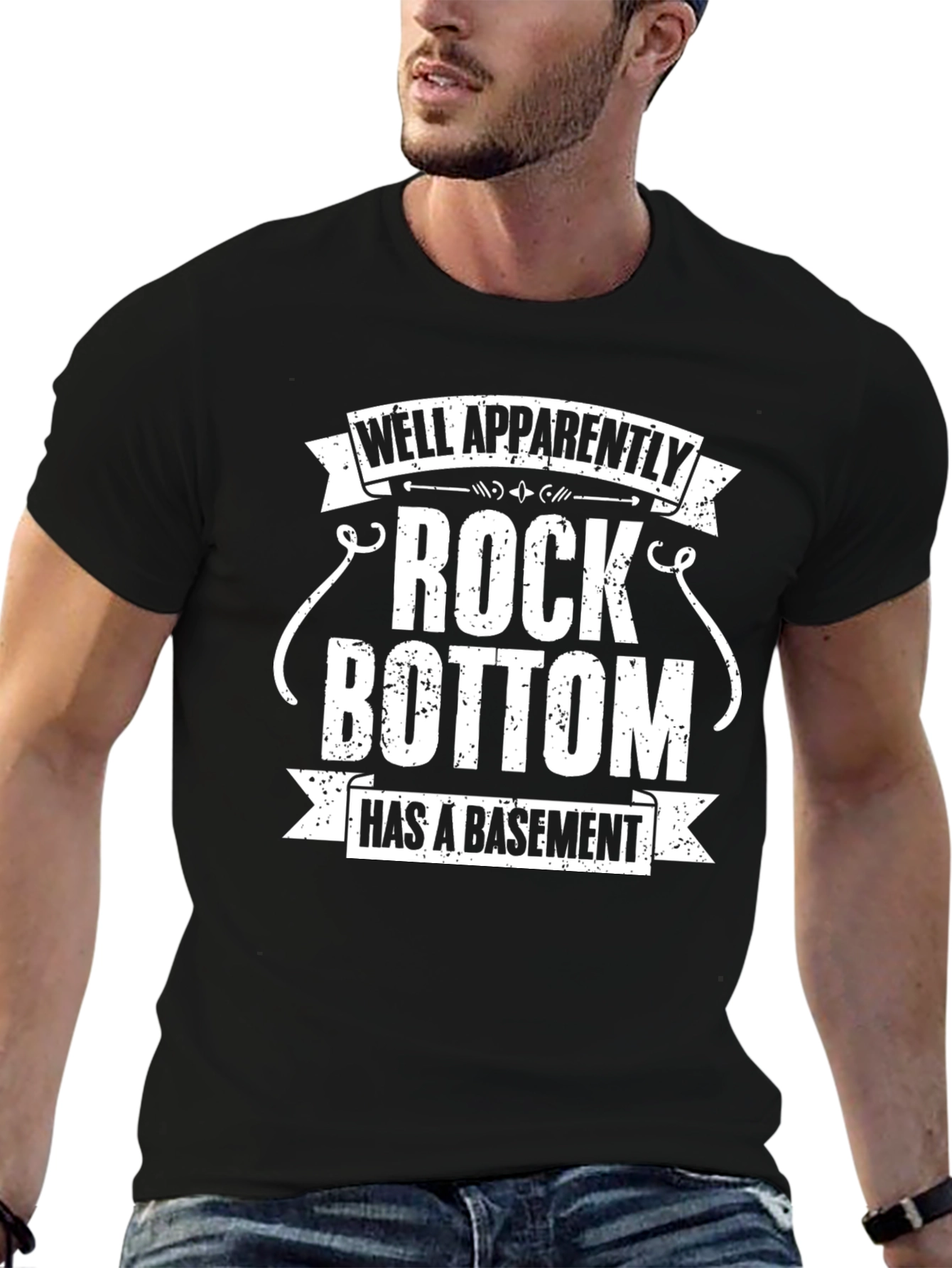 Black Rock Bottom Basement Novelty Graphic T-Shirt view 6