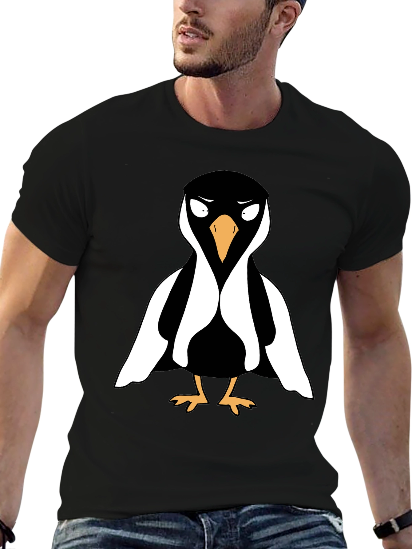 Black Cool Penguin Graphic Tee - Black T-Shirt view 6