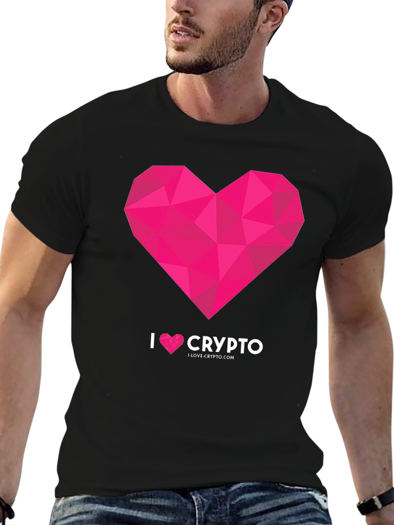 Black I Heart Crypto Black Graphic Tee view 6